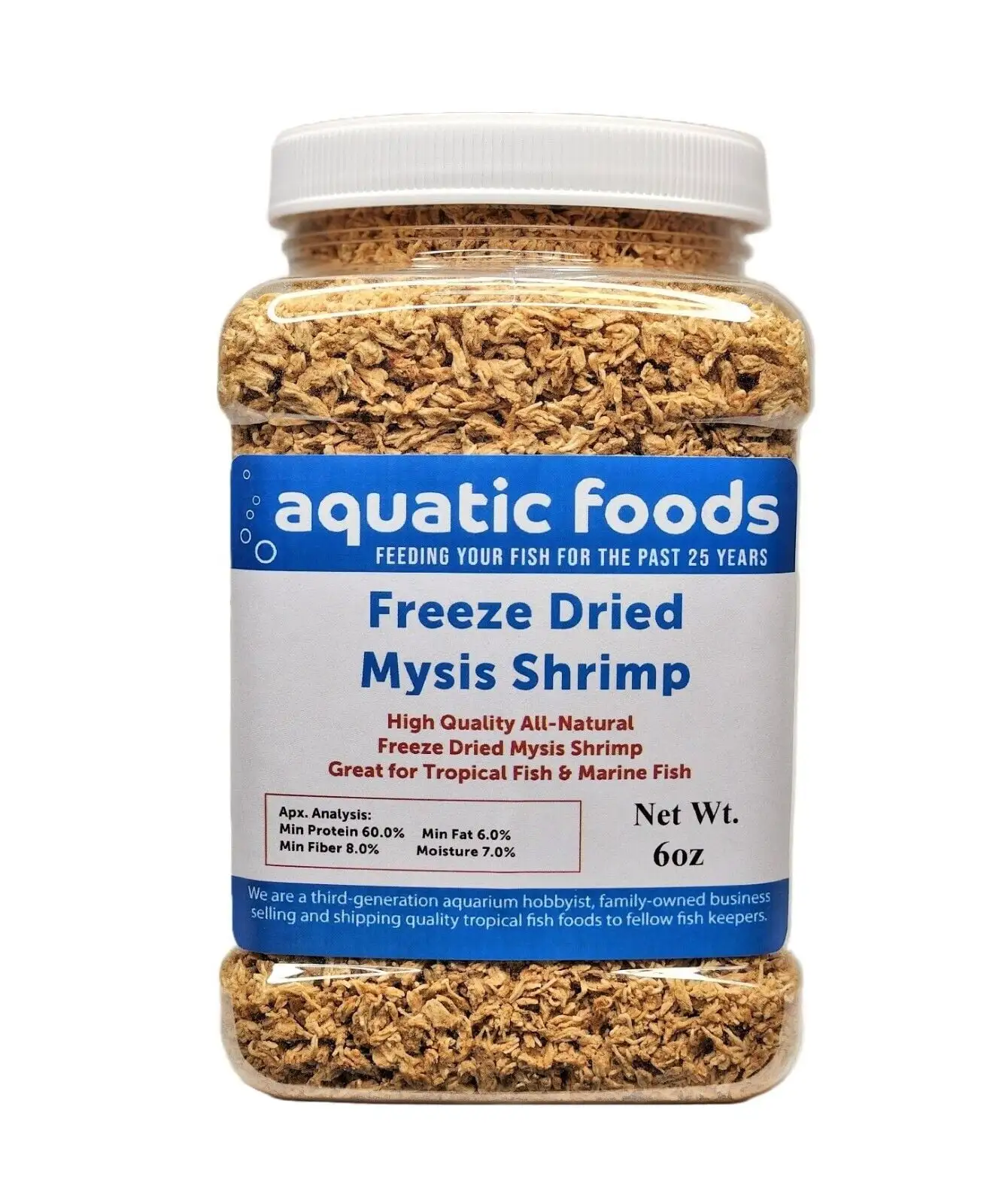 Mysis Shrimp--Freeze Dried Floating Small Mysis Shrimp for All Tropical Fish. Marine Fish. Baby Koi & Pond Fish. Baby Turtlesa?|6oz Med Jar