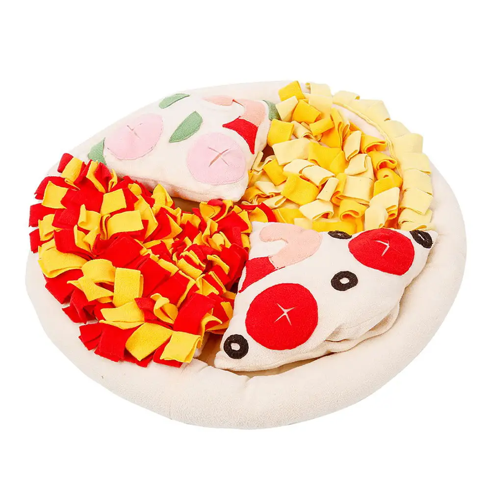 Pet Dog Snuffle Mat Pet Sniffing Training Blanket Detachable Fleece Pads Dog Mat Relieve Stress Nosework Puzzle Toy Pet Nose Pad Apricot