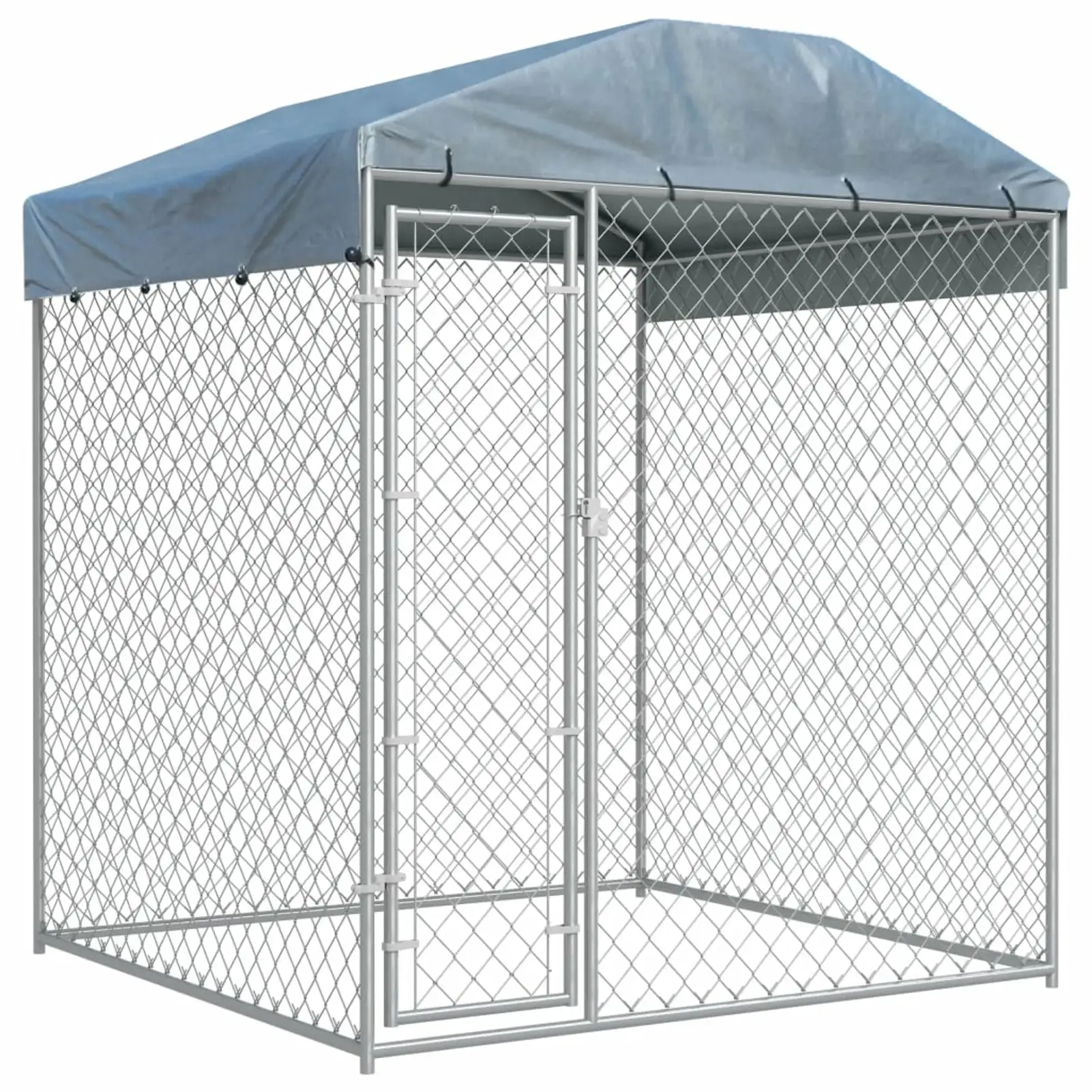 Carevas Outdoor Dog Kennel with Canopy 78.7x78.7x88.6