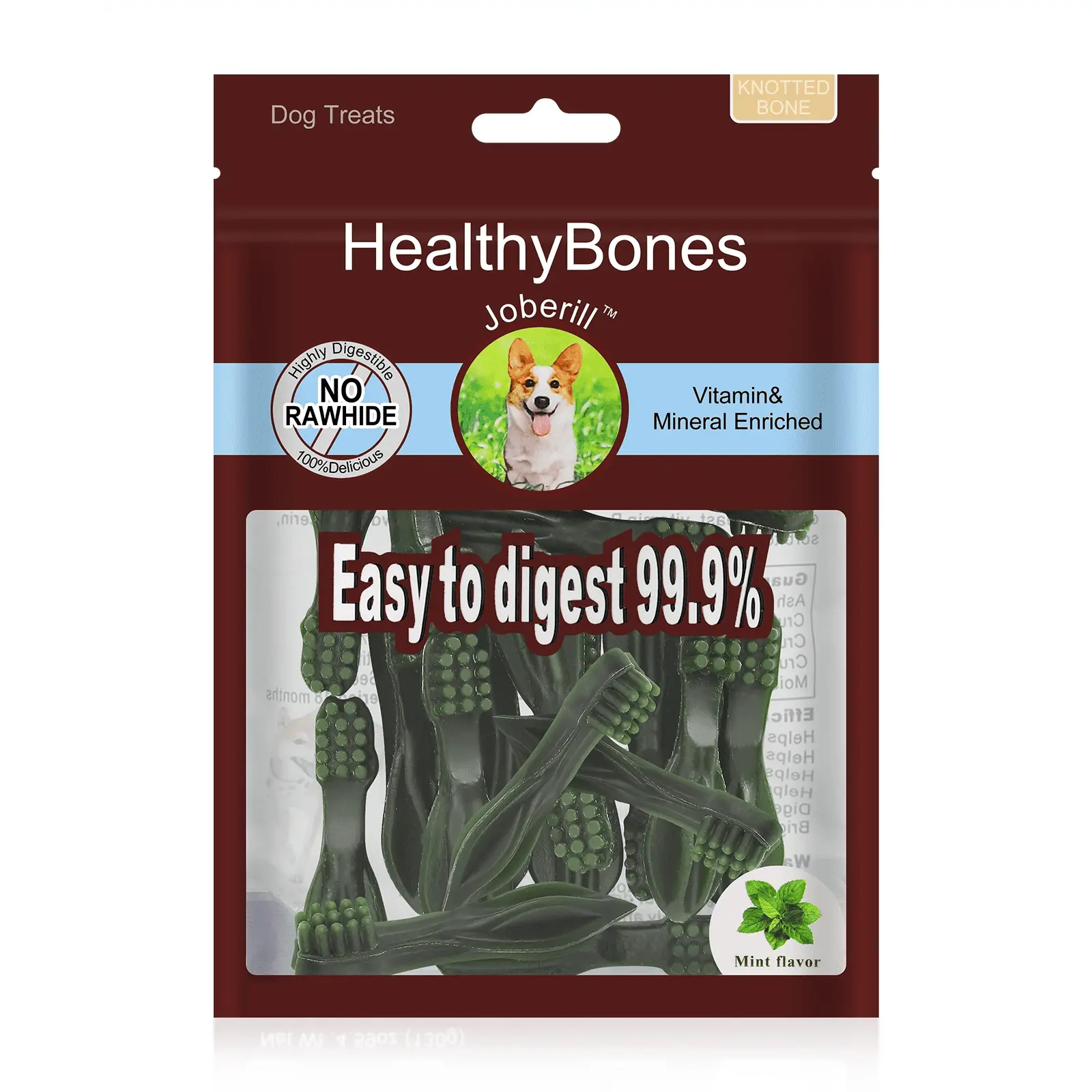 HealthyBones Original Natural Dog Dental Care Snacks Oral Health Dog Treats for Field Spaniel and Other Med Sporting Dogs . 60 Count