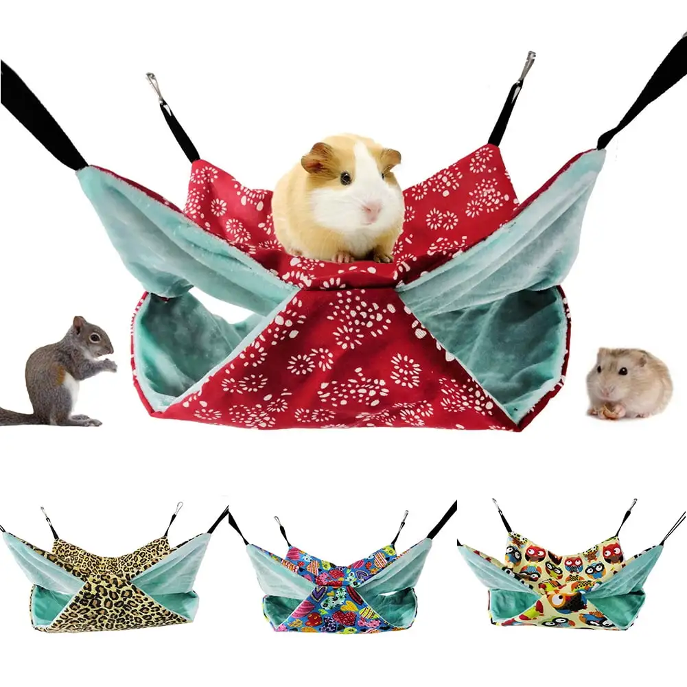 SPRING PARK Pet Ferret Rat Squirrel Double Layer Bird Hamster Hammock Hanging Cage Nest Bed House Toys