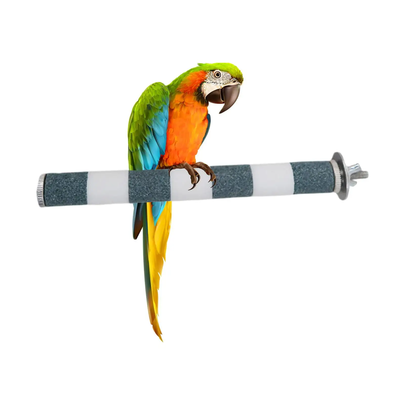 Bird Parrot Cage Perch Sand-Surface Stand Toy Molar Platform Grinding Branch for Macaw African Greys Budgies Cockatoo Parakeet Cockatiel .5x20cm