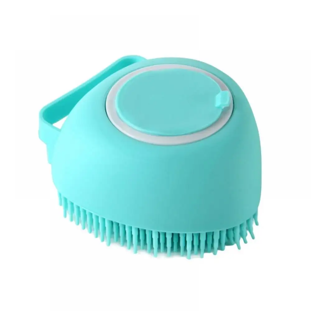 Dog Grooming Brush. Pet Shampoo Bath Brush Soothing Massage Rubber Comb with Adjustable Ring Handle for Long Short Haired Dogs and Cats