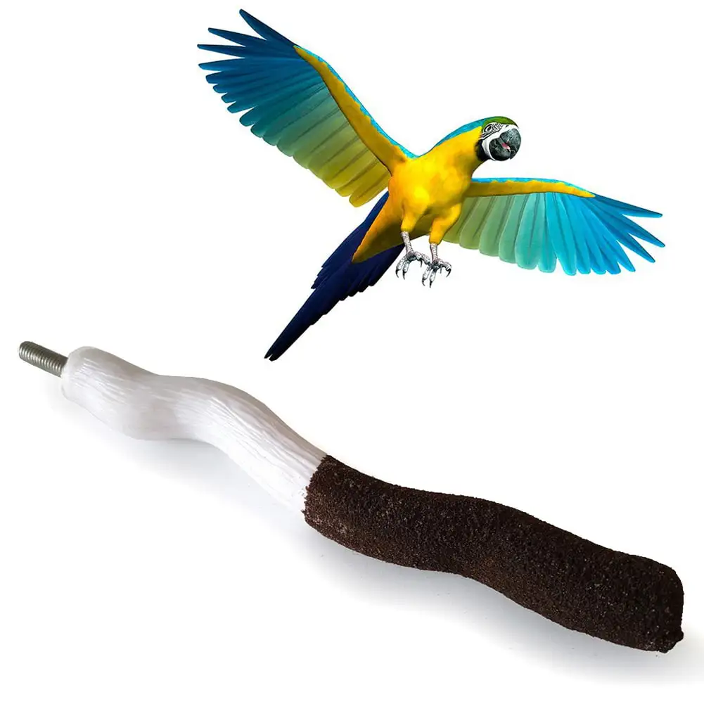 MyBeauty Wooden Log Bird Pet Parrot Claw Grinding Stick Bar Shower Stand Perch Cage Decor