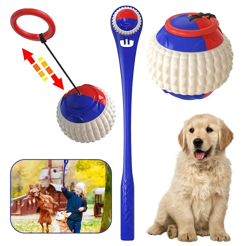 MesaSe Dog Ball Launcher Thrower Toy Durable Outdoor Interactive Toys Multifunctional Puppy Training Playing Throwing Fetch Toy