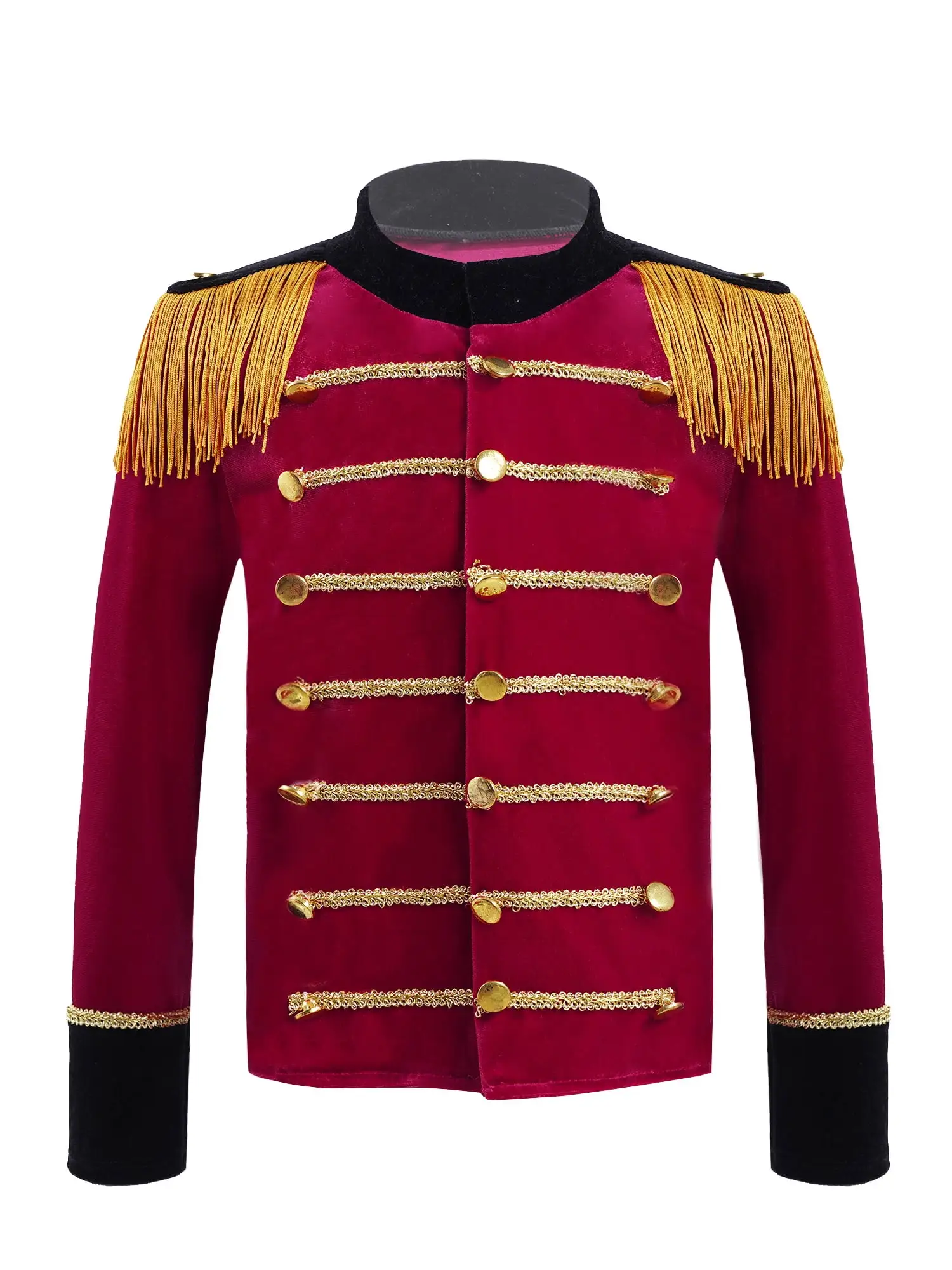 iiniim Boys Girls Matching Band Drum Major Costume Fancy Jacket Coat Trumpet Team Honor Guard Uniform