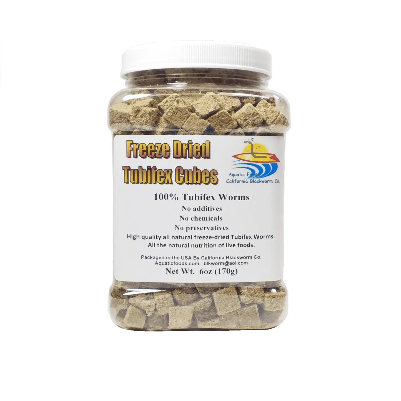 Tubifex Worms - Freeze Dried in Cubes. with Freeze Dried Gourmet Mix??Large Jar 6oz