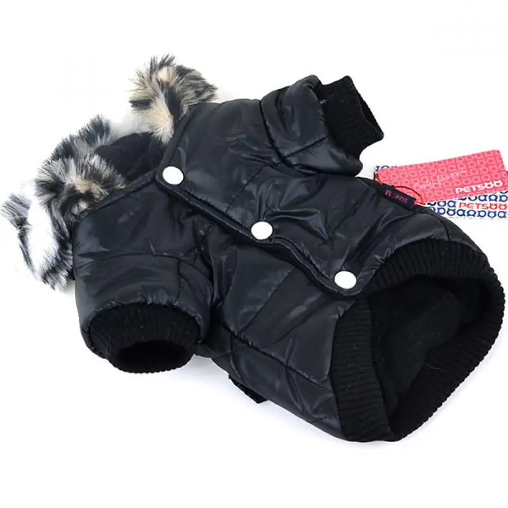 Clearance! Dog Winter Jacket Cute Warm Coats Dog Clothing For Pet Faux Pockets Fur Trimmed Dog Puppy Hoodie Pets Jacket Costume