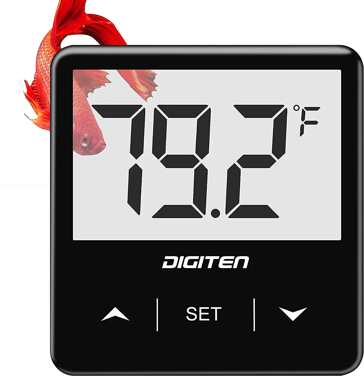 DIGITEN Aquarium Thermometer Digital Fish Tank Thermometer with Large LCD Display Stick On Water Terrarium Temperature Sensor Gauge for Reptiles Turtle Amphibians