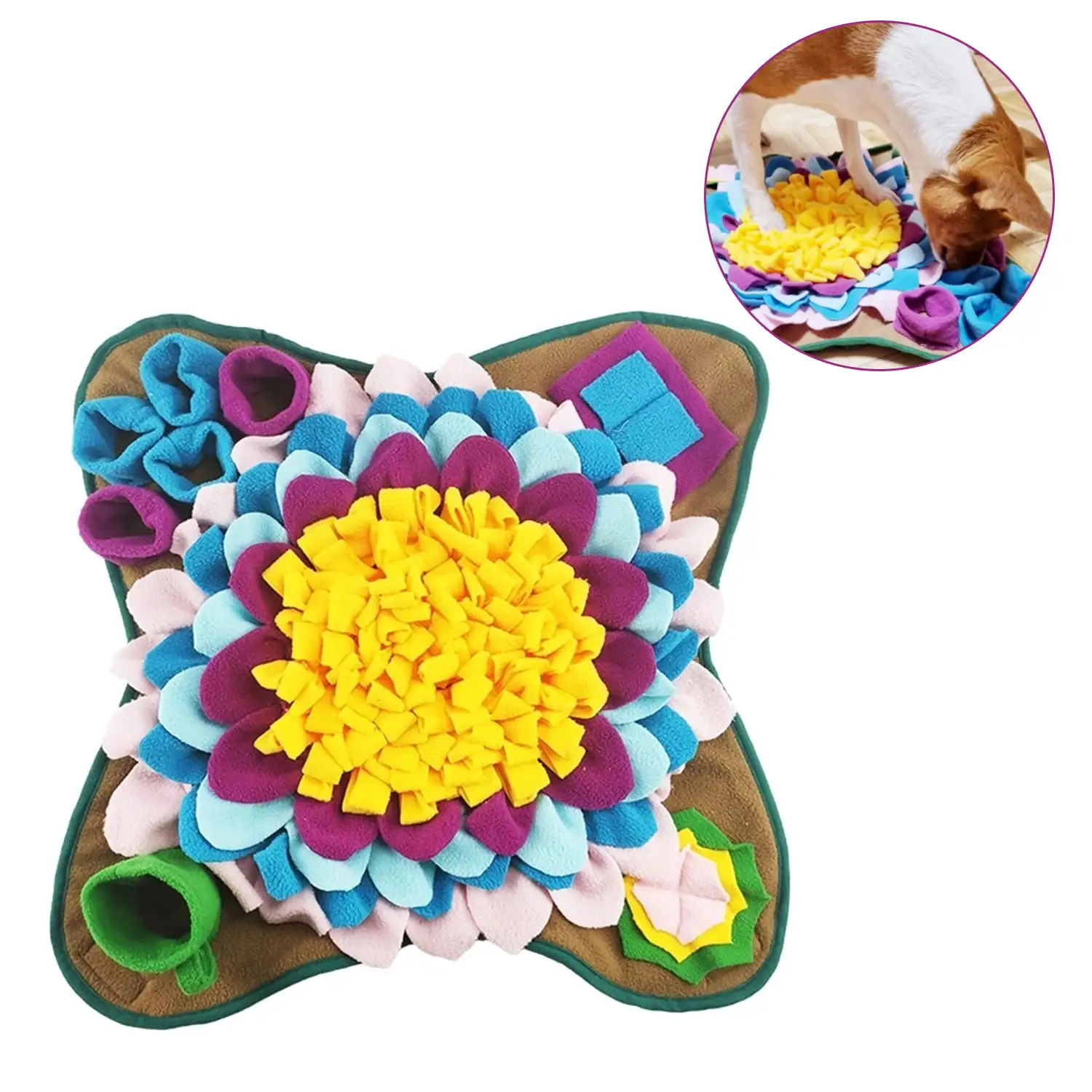 Snuffle Mat for Dogs. Large Snuffle Feeding Mat Smell Exercise Sniffing Blanket Feeding Mat Sniffing Mat Training Mat for Pet Dogs Washable Foldable Sniffing Lawn Dog Intelligence Toy