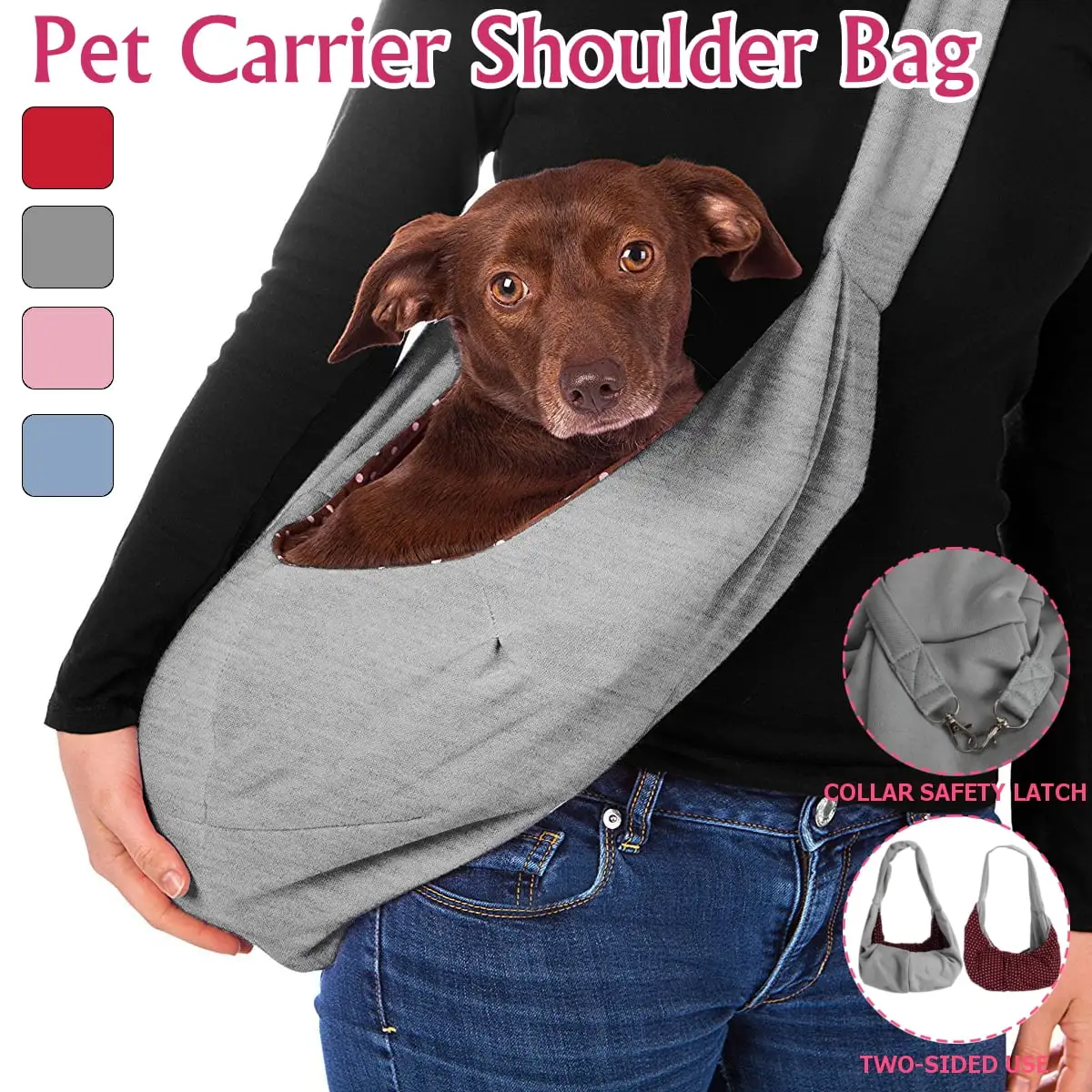 Portable Carrier Bag. Soft Sling Single Shoulder Bag. Pet Dog Cat Travel Pouch. Shoulder Travel Tote Carry Handbag