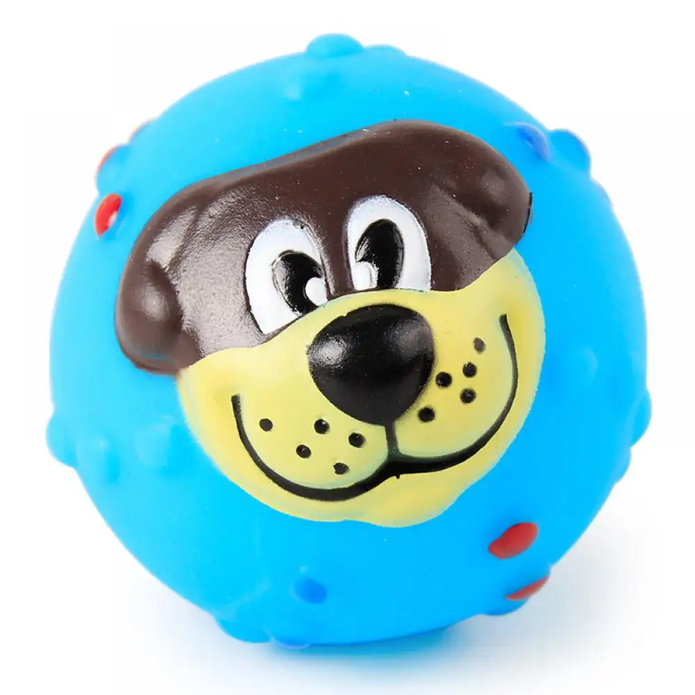 Pet Dog Puppy Play Squeaky Ball With Fetch Toy(Random Color)