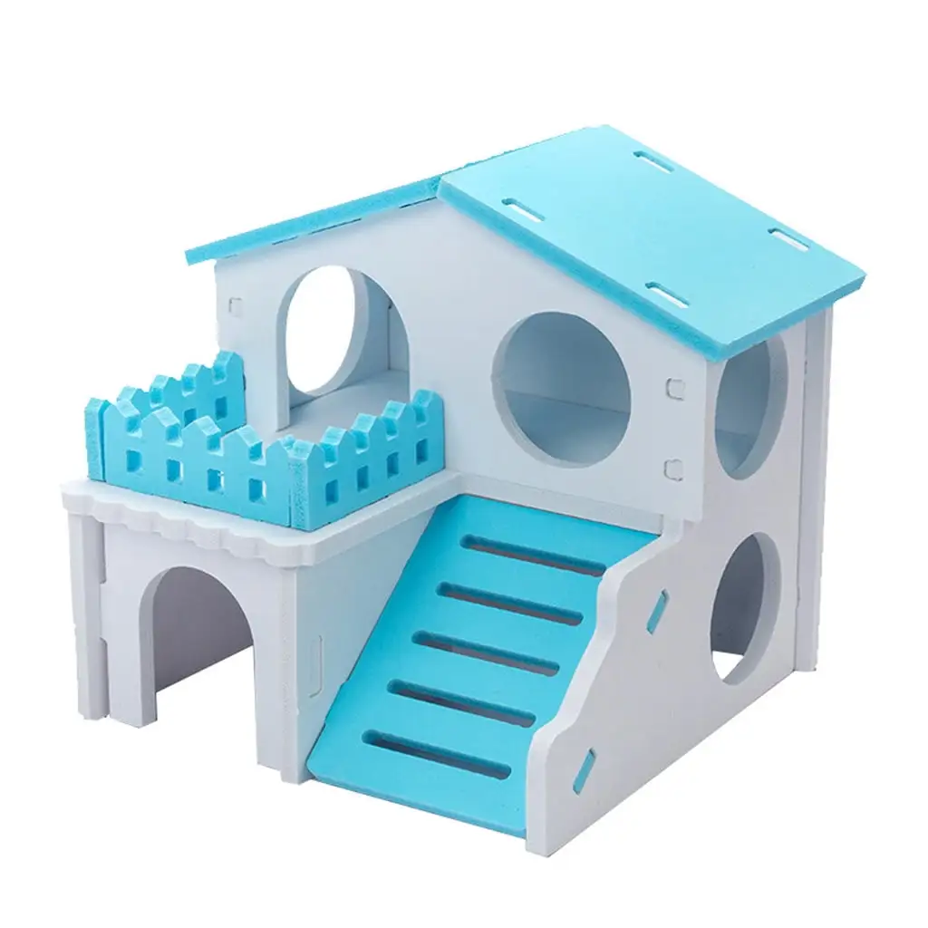 Hamster Wooden Villa Small Pets Cage Accessories Chewing Toy for Rabbit Ferret