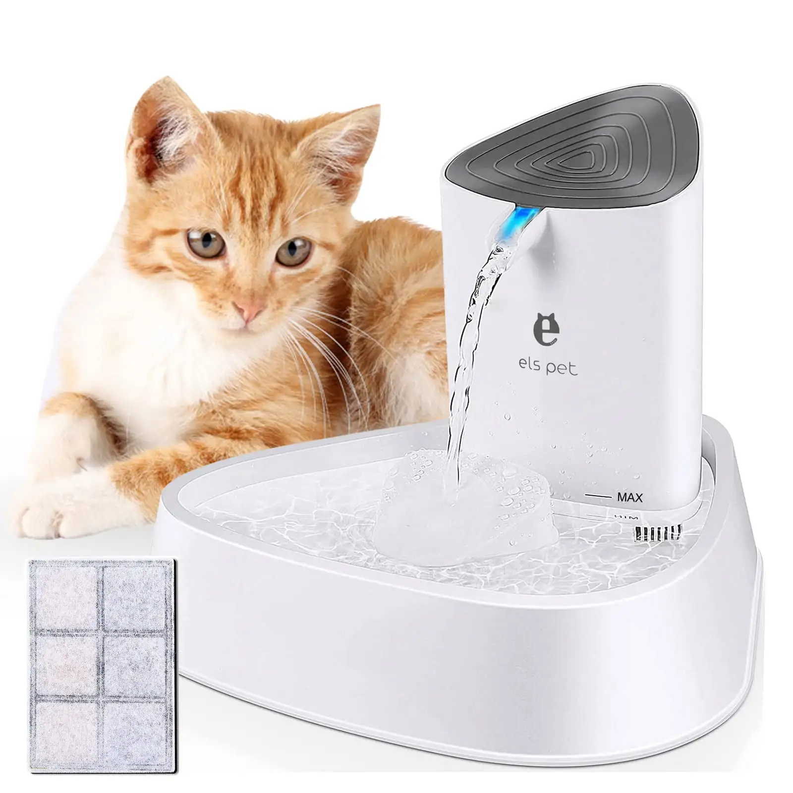 1.5L LED Auto Pet Water Fountain with Adjust Water Flow Drinking Cat Dispenser