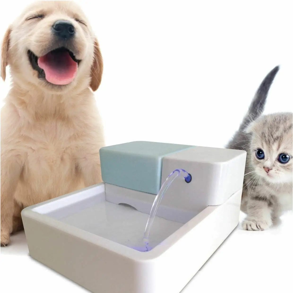 1.8L Automatic Pet Water Fountain LED With UV Sterilization Function 12V Pet Waterer Safe Drinking Filter Bowl for Dogs Cats Kitten