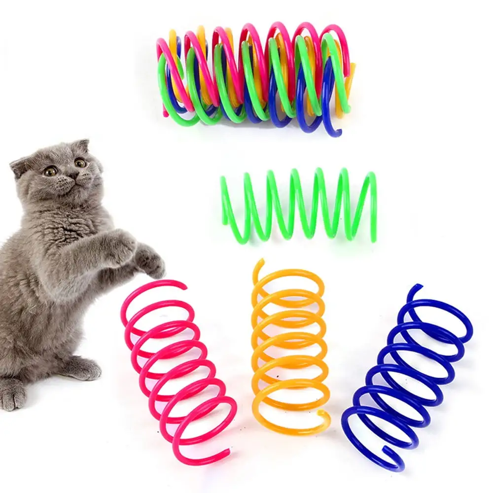 100 Pack Cat Spring Toys. Plastic Coils for Indoor Active Healthy Play Random Color