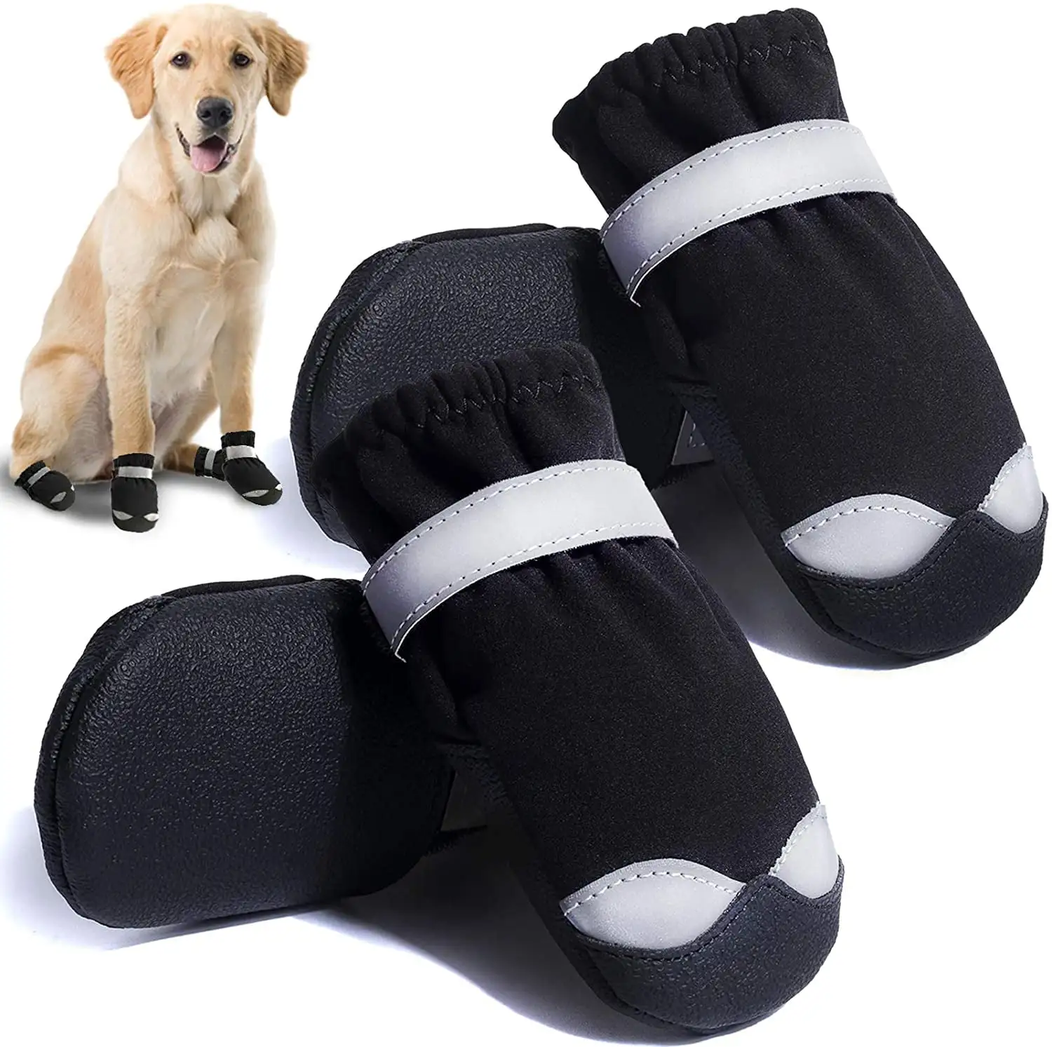 Dog Shoes for Hot Pavement Dog Boots for Medium Large Dogs Waterproof Dog Booties with Anti-Slip Sole Paw Protectors 4PCS