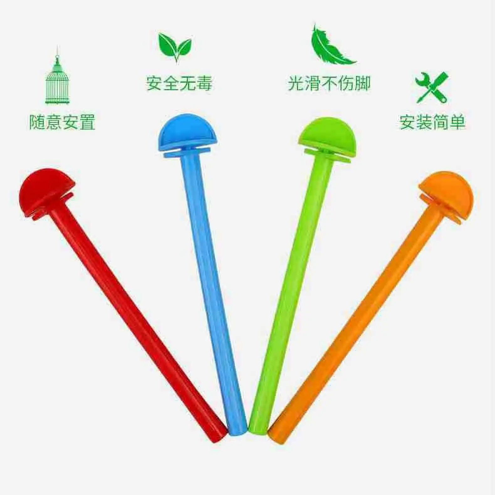 10pcs Bird Cage Perches Universal Parrot Perches Stand Plastic Bird Stand Bird Perches Holders