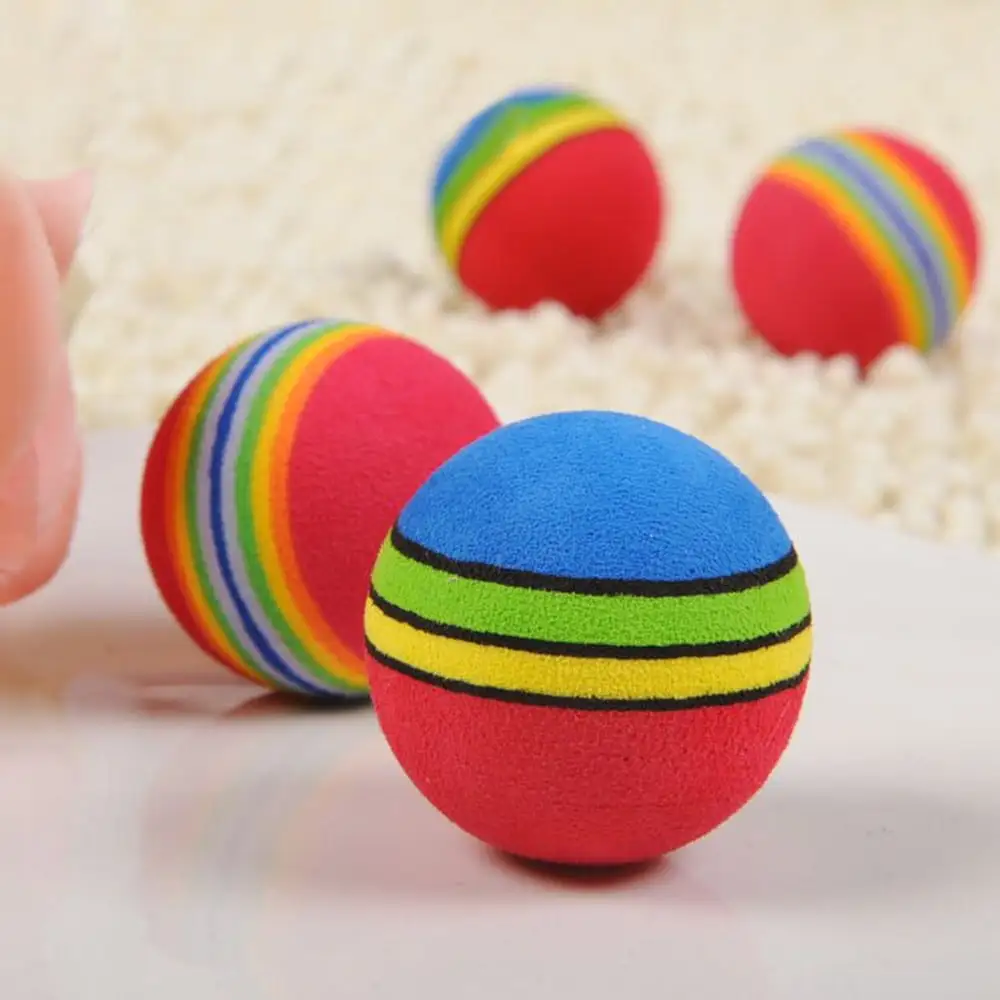 10pcs Rainbow Foam Fetch Ball Training Interactive Dog Toy Rainbow Play Balls Fo