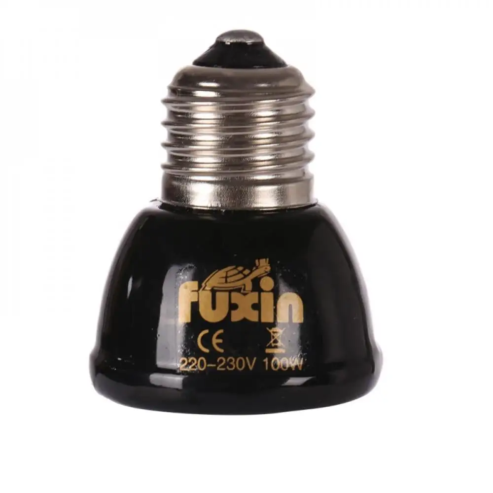 110V/220VPet Heating Light Bulb E27 25W 50W 75W 100W Mini Infrared Ceramic Emitter Heat Lamp Bulb Black For Reptile Pet Brooder