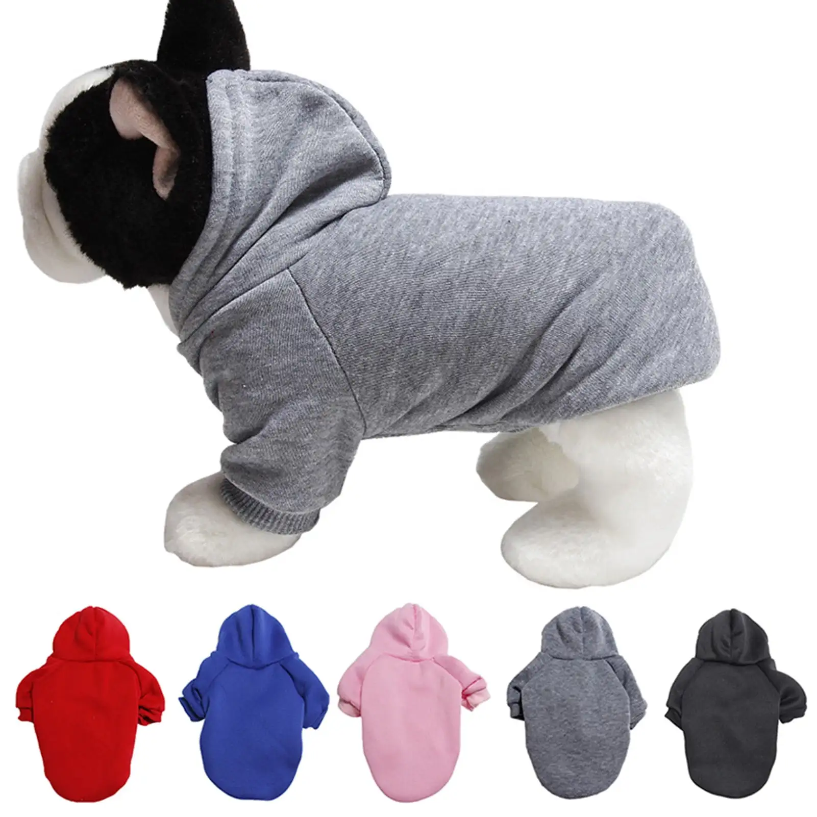 Walbest Blank Basic Dog Hoodie Sweatshirts Winter Warm Dog Clothes for Small Dogs Chihuahua Coat Clothing Puppy Cat Custume (Pink. S)