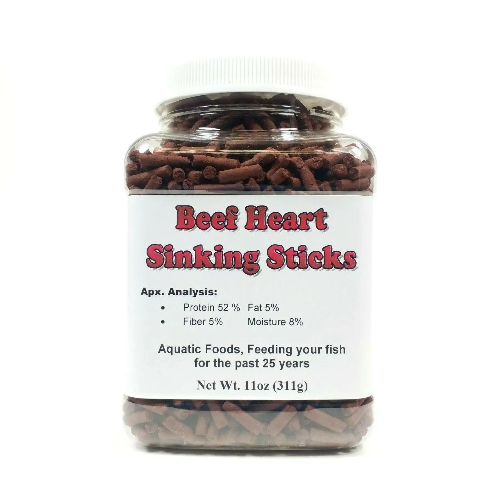 Beef Heart Sinking Sticks. Perfect for Discus. Cichlids & All Types of Tropicalsa?|11oz Small Jar