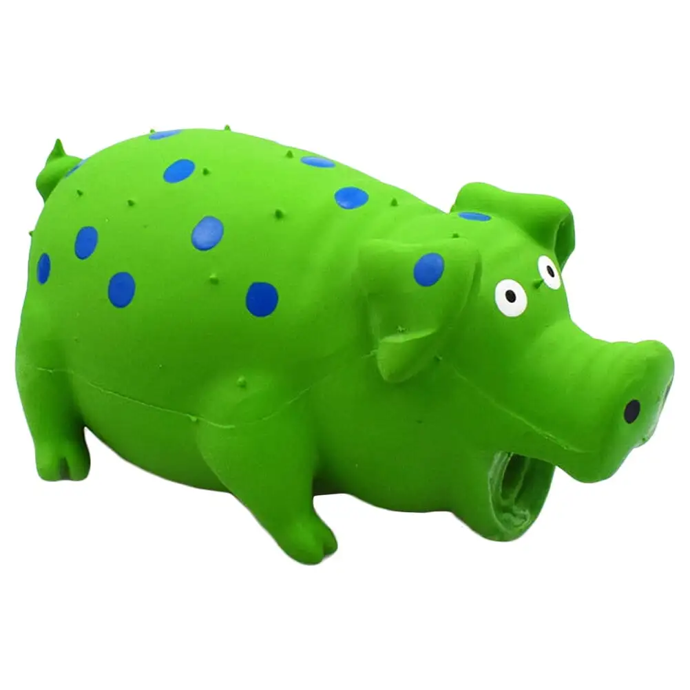 Adorable Bite Toy Creative Chew Supply Funny Sound Toy Educational Pig Toy Teeth Grinding Toy for Pet Dog (Green Pig)