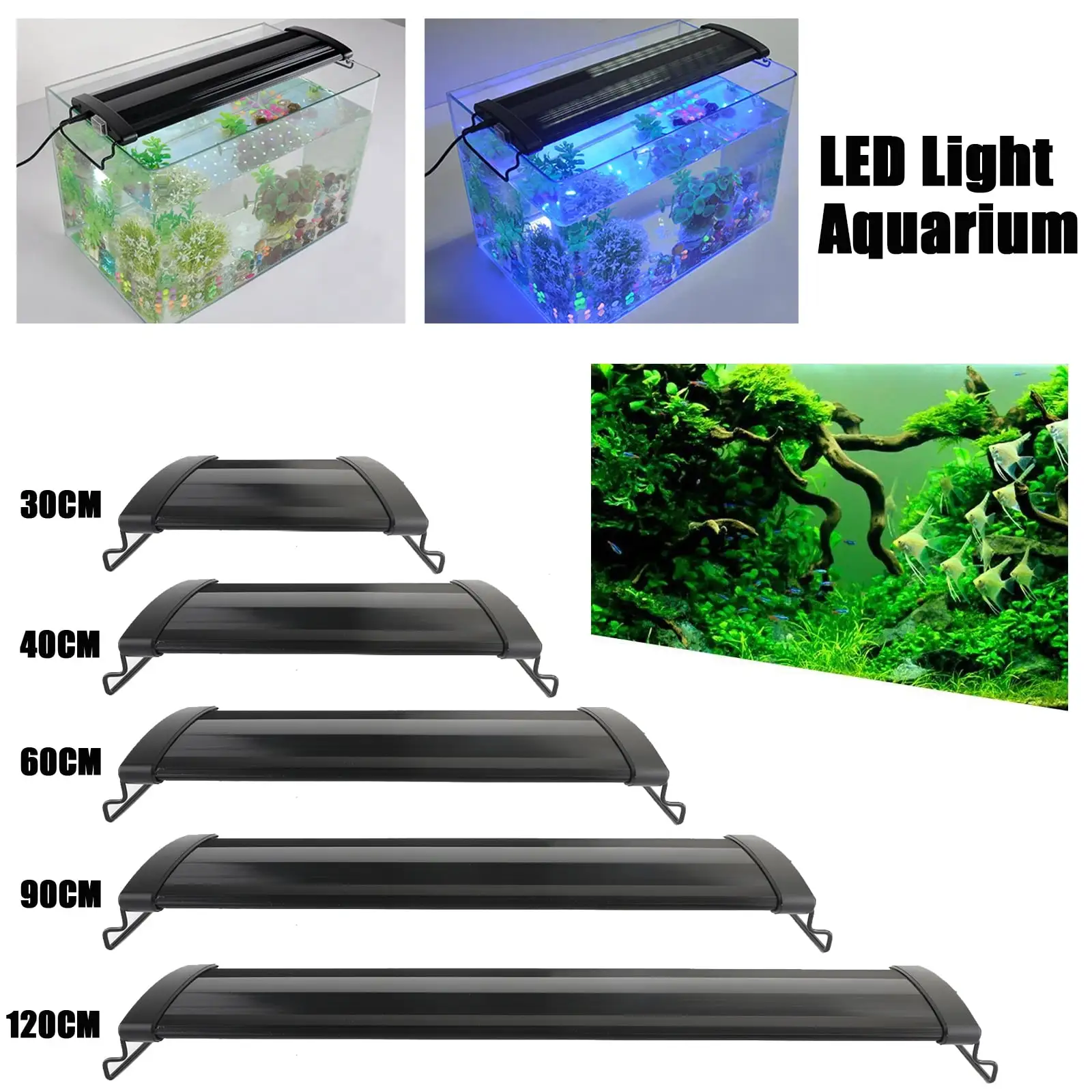 12-48 Full Spectrum LED Aquarium Light for Fish Tank. Plant ?C Energy Efficient 0.5W. Adjustable modes