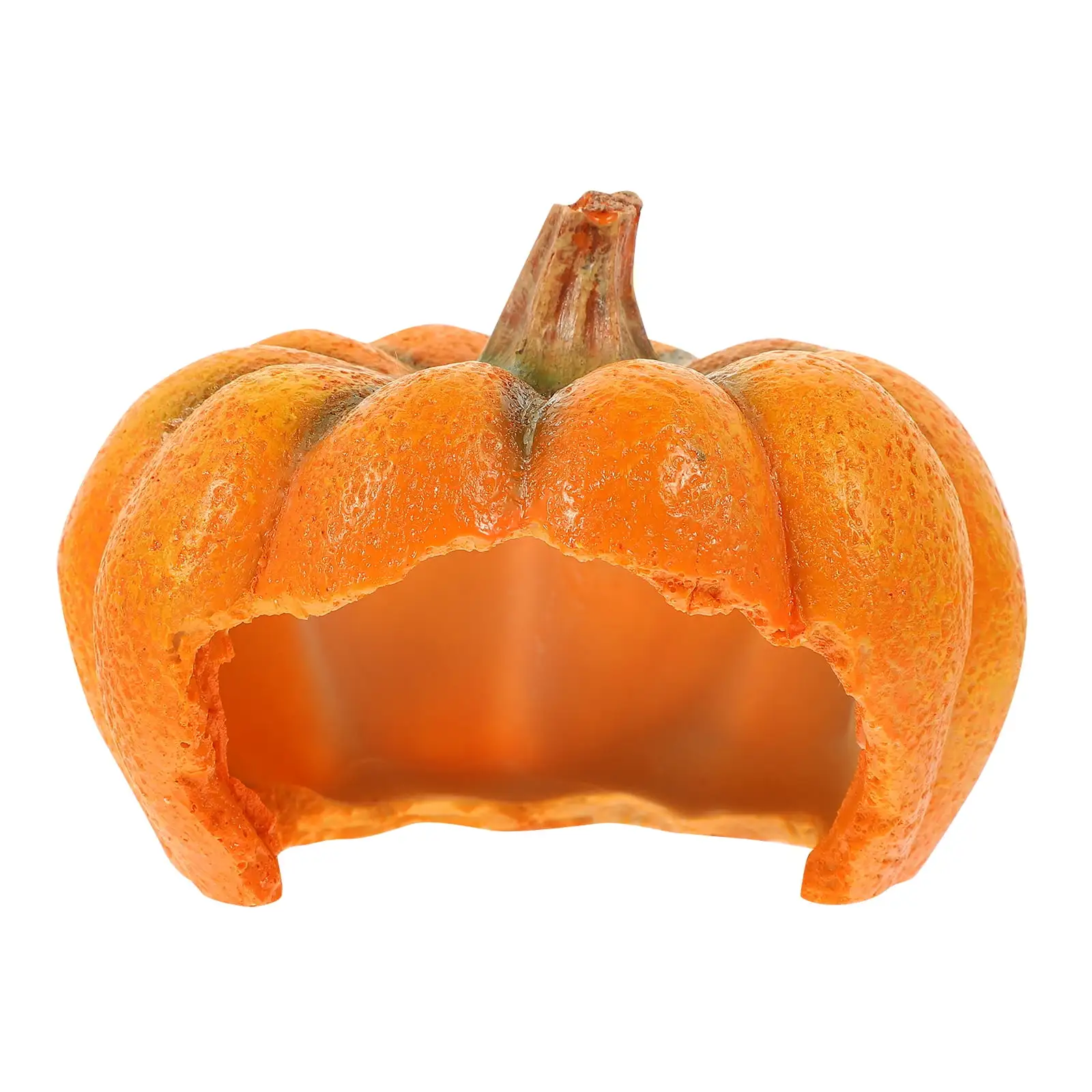 OUNONA Reptile Cave Pumpkin Hamster Hideout Resin Pumpkin Decor Turtle Cave Terrarium Ornament