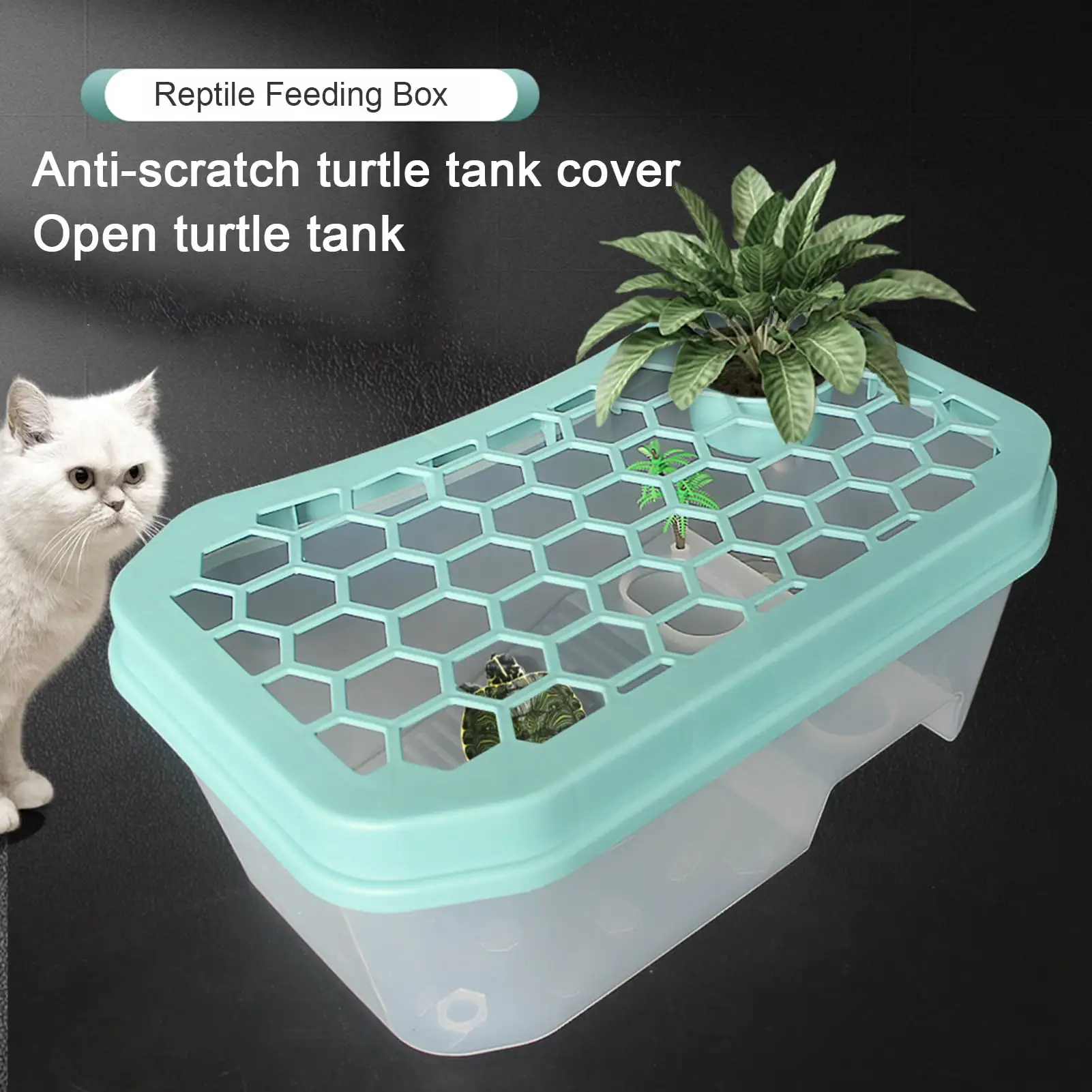 meijuhuga Eco-friendly Turtle Tank Fall Resistant Aquarium Supplies Multifunctional