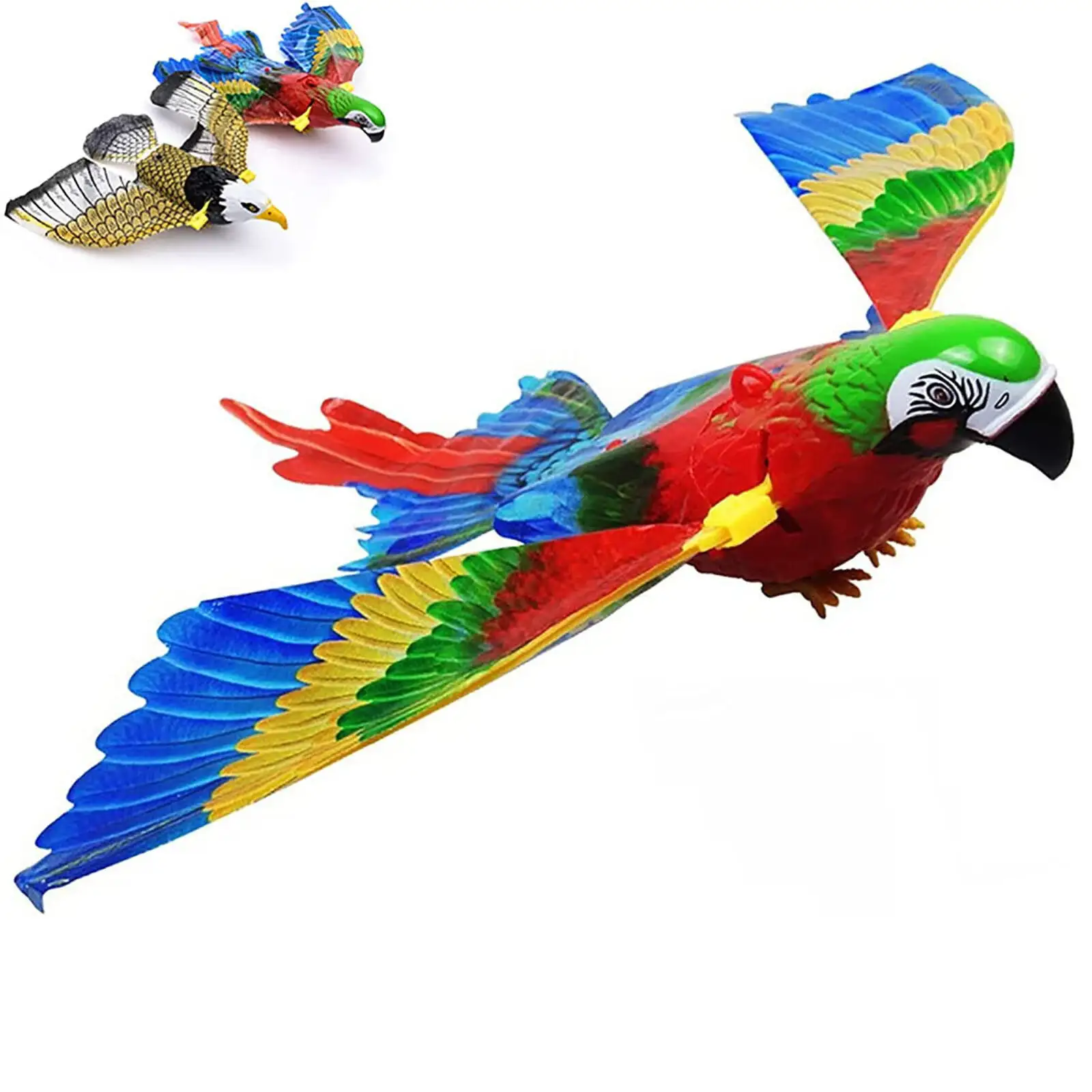 Simulated Birds Hanging Pet Toy Chirping Bird Cat Toys Toy Sound And Light Parrot Electric Flying Bird 360 Rotation D