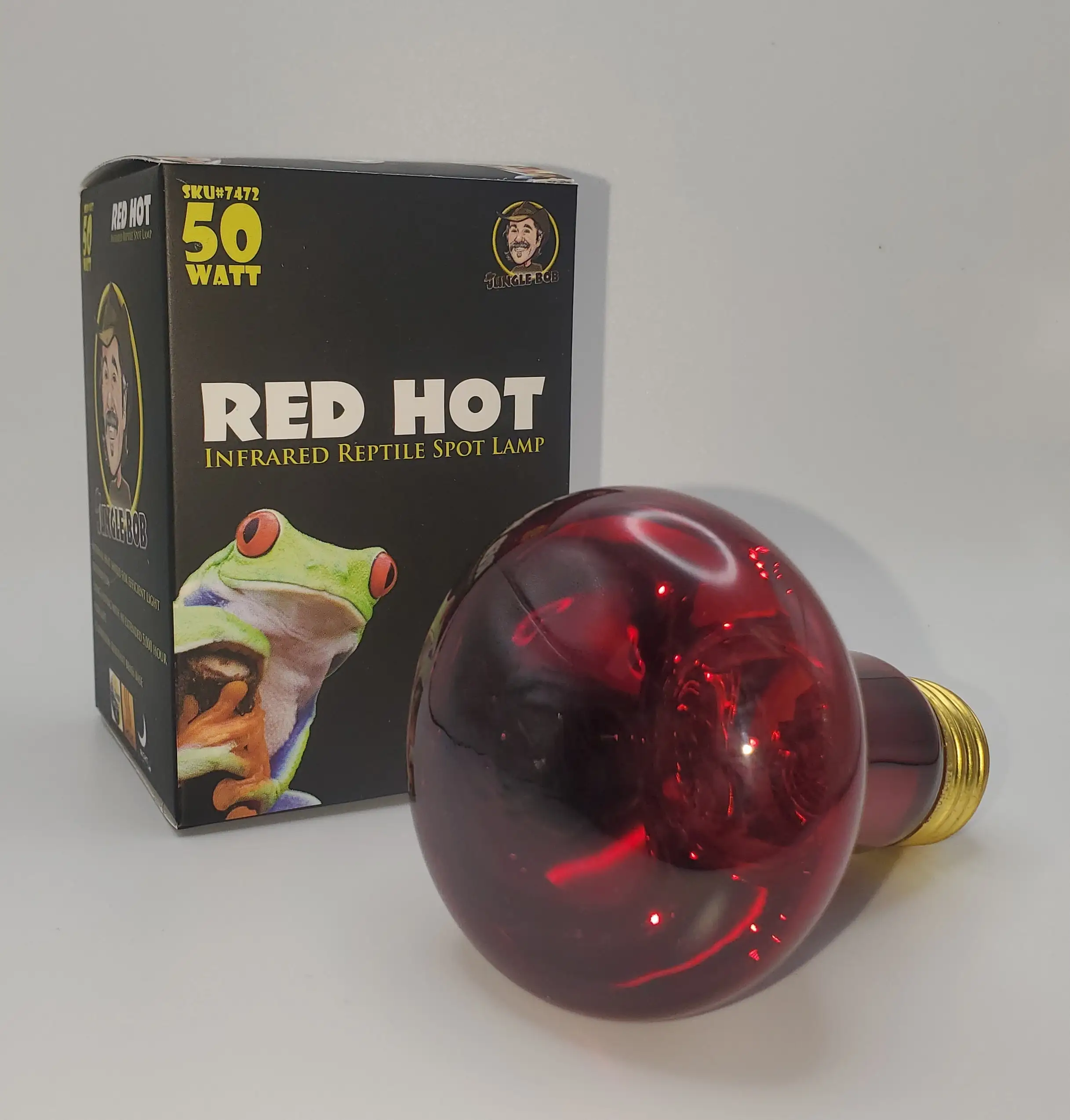 Jungle Bob Reptile Heat Lamp Infrared Nocturnal Spot Light Bulb Red Hot Size: 50W