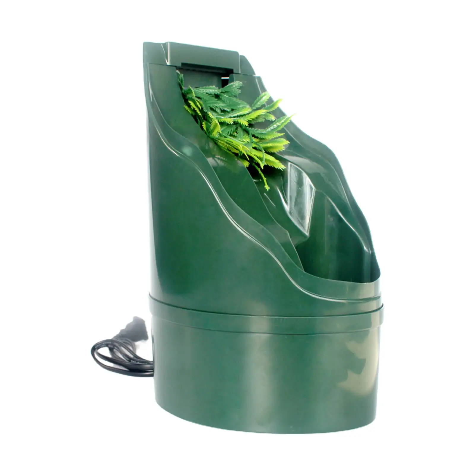 Mightlink Reptile Drinking Fountain with Pump Adjustable Double Filtration Wear-resistant Space Saving Landscaping Plastic Pet Lizard Water Fountain for Green Iguana