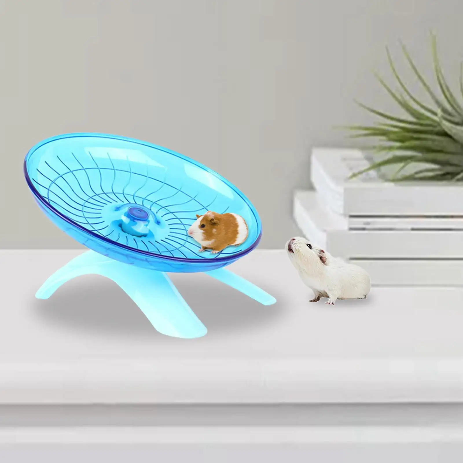 18cm Round Quiet Roller Hamster Running Exercise Sports Wheel Platform Mouse Rat Gerbil Small Pet Toy Pets Supplies Training . Blue