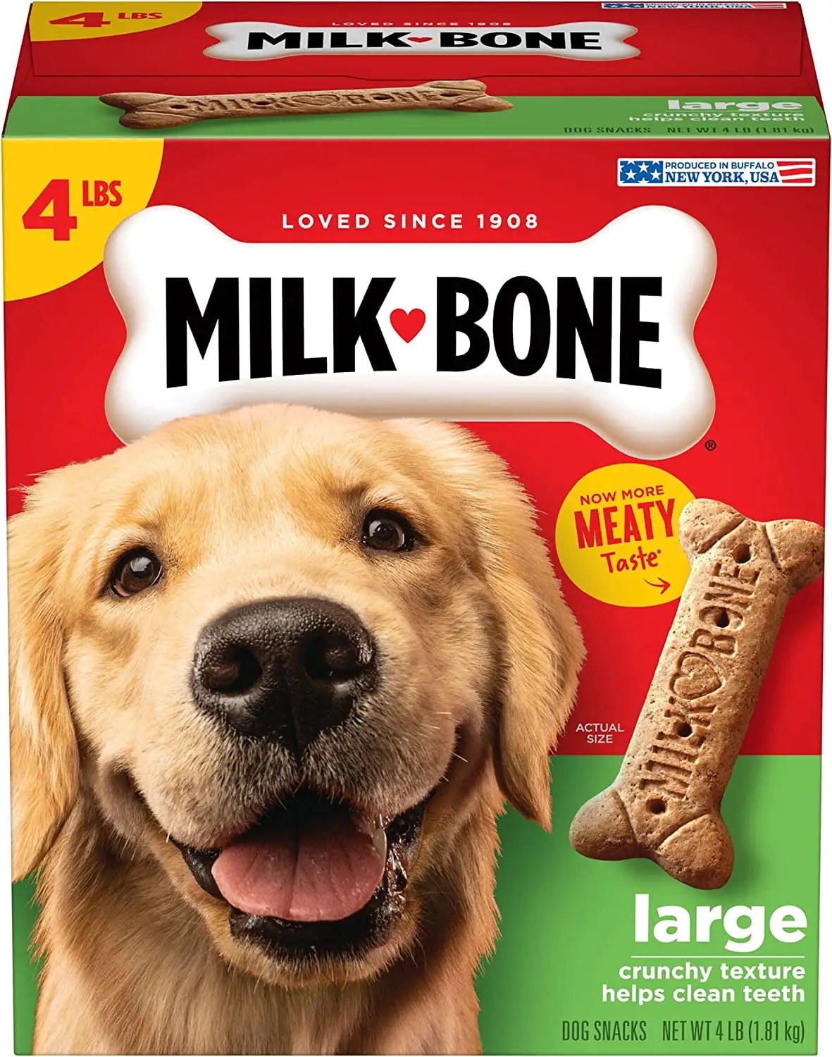 Milk-Bone Original Dog Treats Biscuits for Large Dogs. 4 Pounds (Pack of 2) (Packaging May Vary)