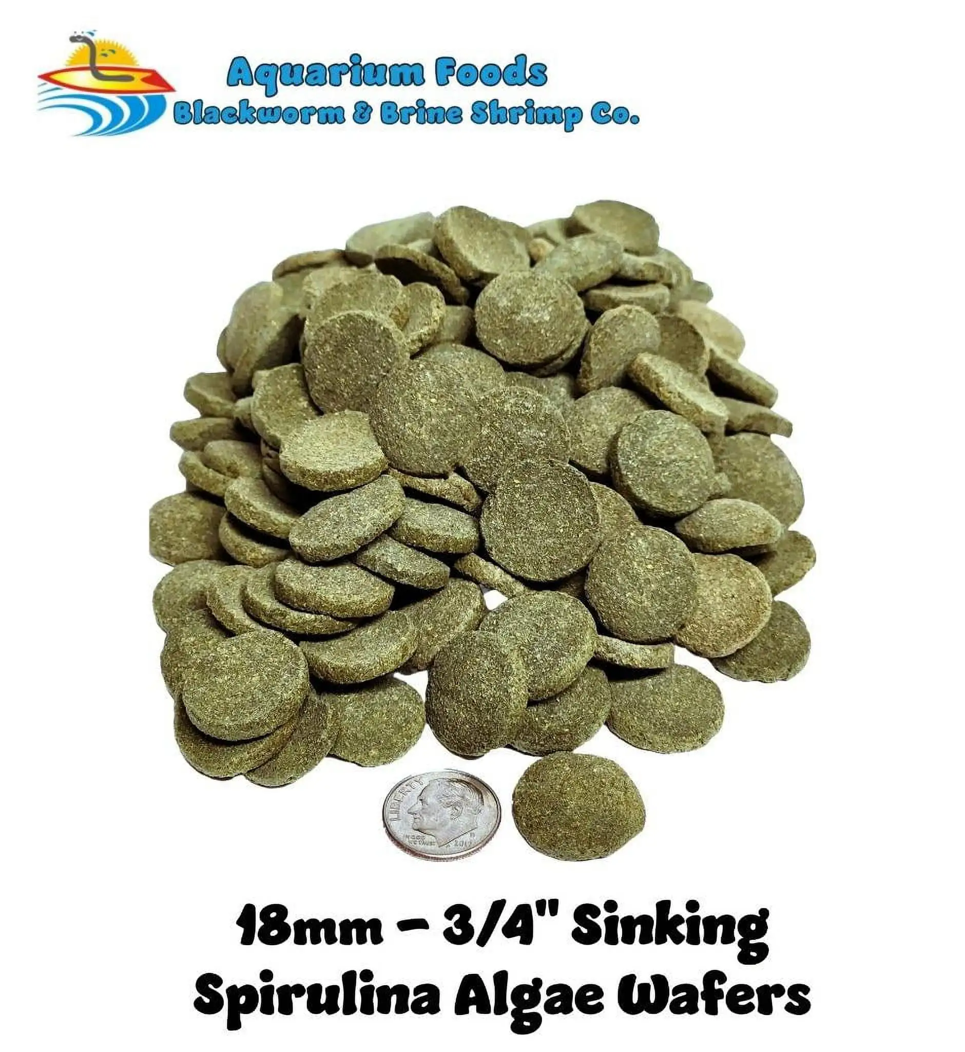 18mm-3/4 Spirulina Algae Sinking Wafers. Tropical Fish...8oz