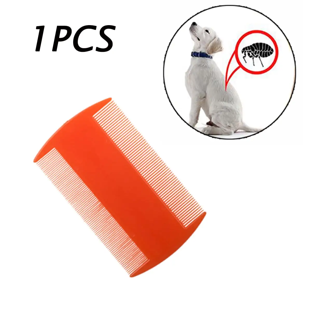 1PCS Double Sided Flea Lice Combs For Lice Removal Orange