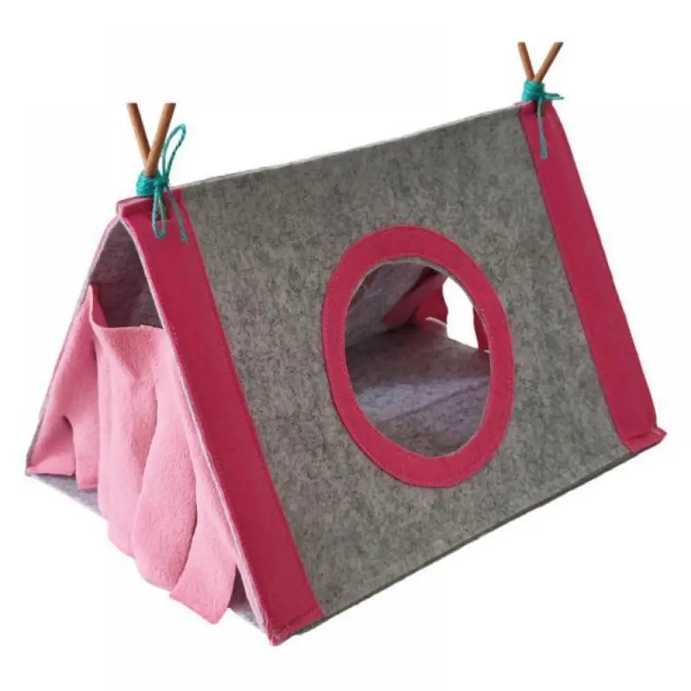 Hamster Rabbit Tent Triangular Hideaway Shelter Felt Cloth Small Pet Beds And Houses Ventilation Cage Accessories Rat Chinchilla