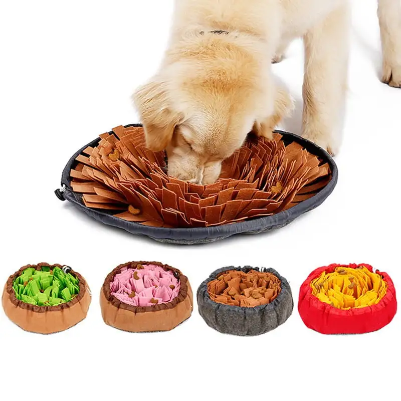 Dog Puzzle Toys. Pet Snuffle Mat for Dogs. Interactive Feed Game for Boredom. Encourages Natural Foraging Skills for Cats Dogs Bowl Travel Use. Dog Treat Dispenser Indoor Outdoor Stress Relief