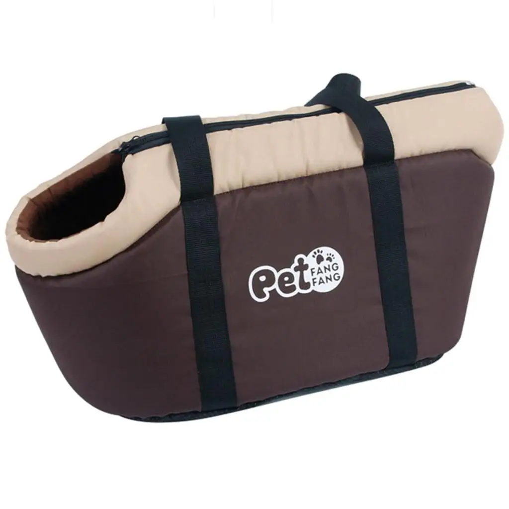 Cat Carrier .Airline Approved Soft-Sided Portable Pet Travel Washable Carrier for Kittens..Removable Soft .Safety Zippers - coffee S