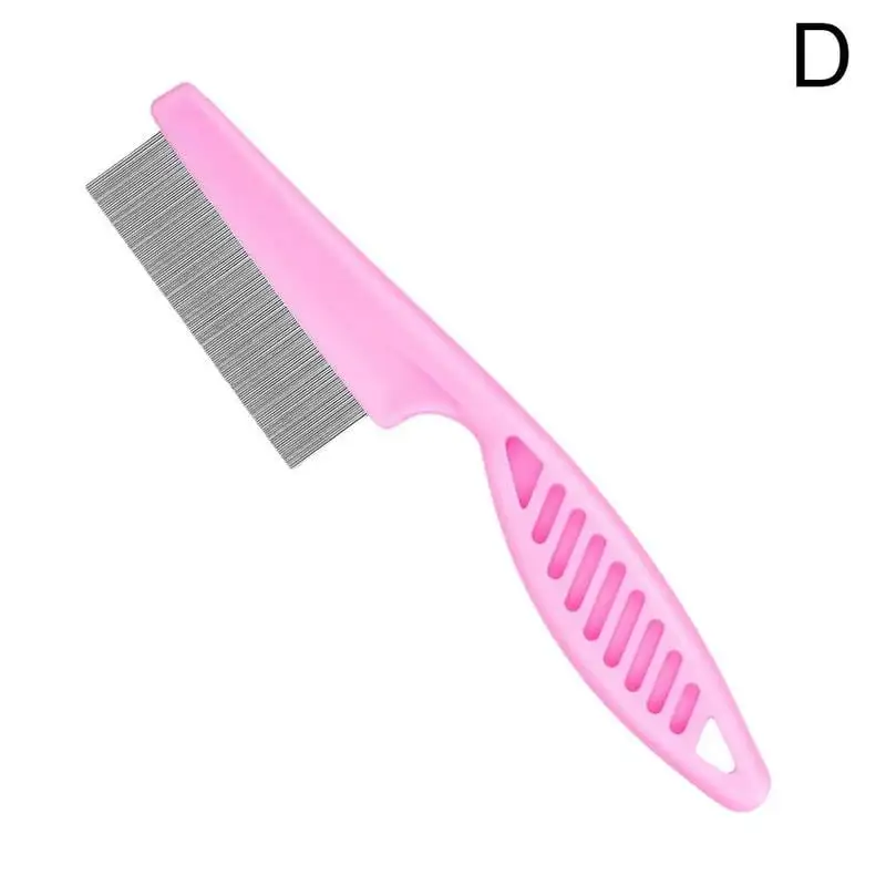 1x Dog Pet Cat Flea Comb Brush Teeth Grooming Self Cleaner Tools White J FAST O4P3