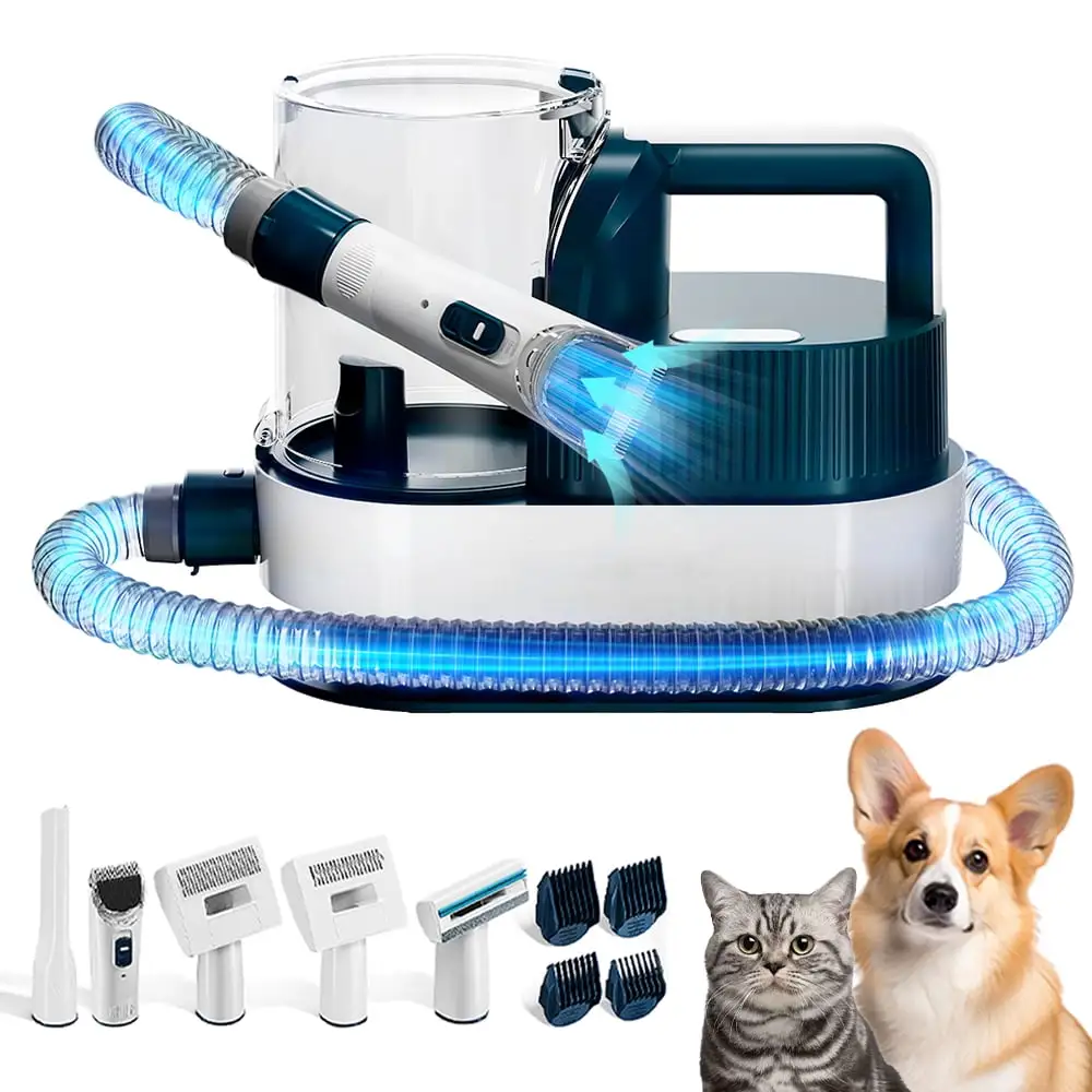 2.5LPet Grooming Vacuum.5 in 1 Dog Grooming Vacuum with Ceramic Blades Clipper Tools for Dogs Cats