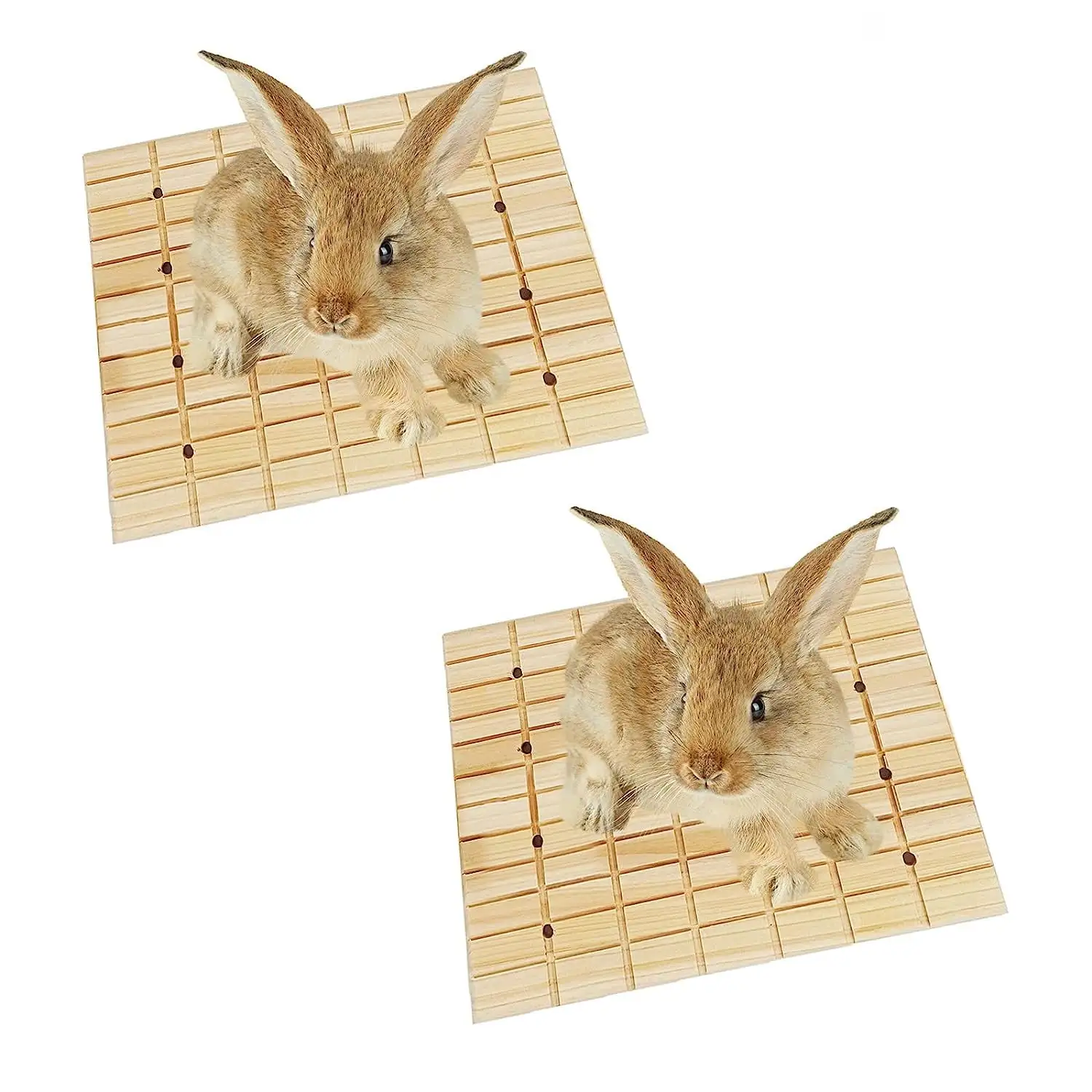 2 Pack Rabbit Wooden Scratch Board - Bunny Foot Pad. Teeth Grinding Toys for Small Animal - 10.62 x 7.87