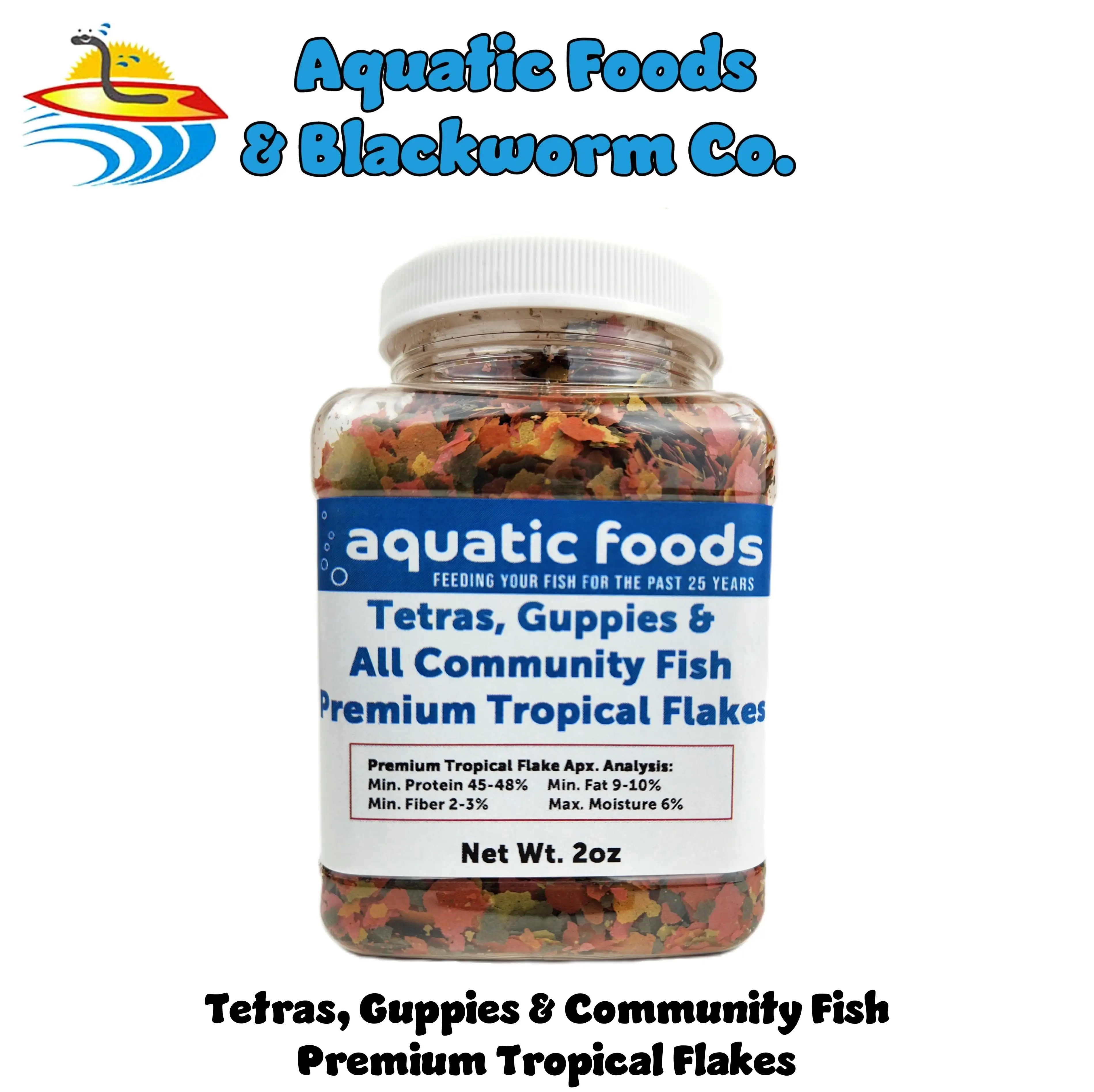 2-Type Tropicals's Staple & Cichlid Custom Flake Mix for Cichlids. Discus. for All Community Tropical Fish. Aquatic Foods Flakes a?|2oz Small Jar