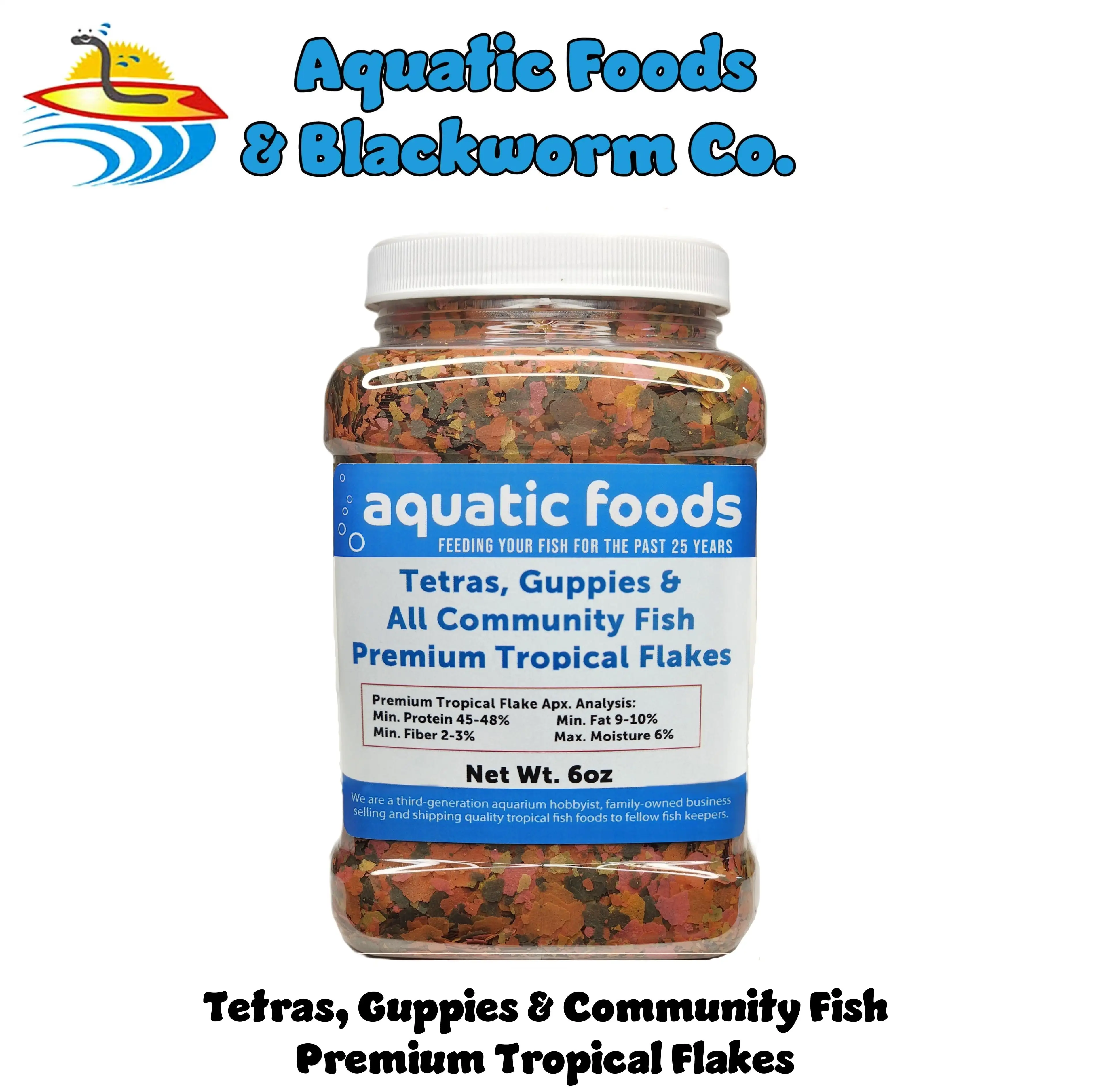 2-Type Tropicals's Staple & Cichlid Custom Flake Mix for Cichlids. Discus. for All Community Tropical Fish. Aquatic Foods Flakes a?|6oz Med Jar