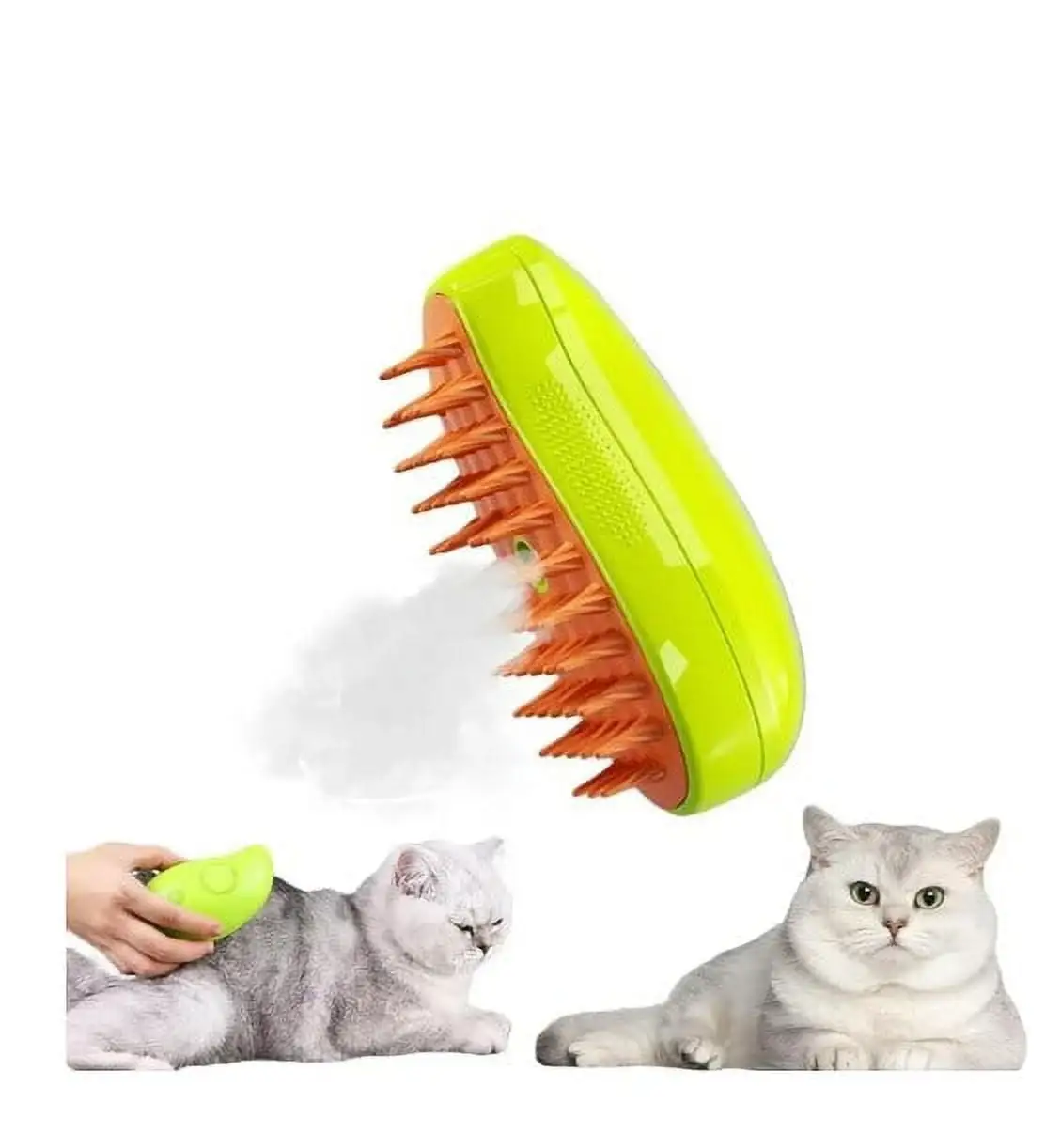 2024New 3 In1 Cat Steamy Brush. Steamy Cat Brush. Self Cleaning Steam Cat Brush. Cat Steamer Brush for Massage. Cat Hair Brush for Removing and Loosse Hair (1Green)