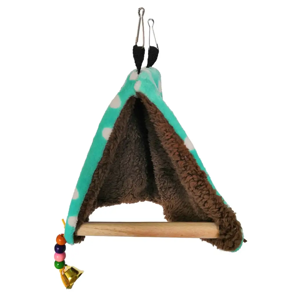 TINYSOME Bird Hut Perch Tent Nest Stand Parrot Plush Bed Parakeet Cage Hanging Decor