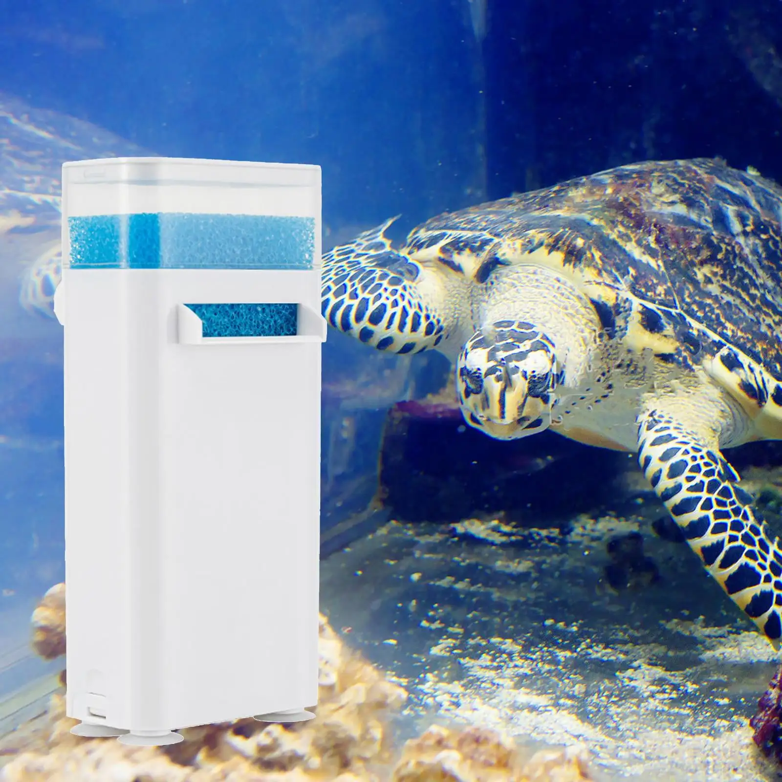 Aquarium Filter Turtle Tank Internal Filter Low Water Mute Water Circulation 4 W Double Filter