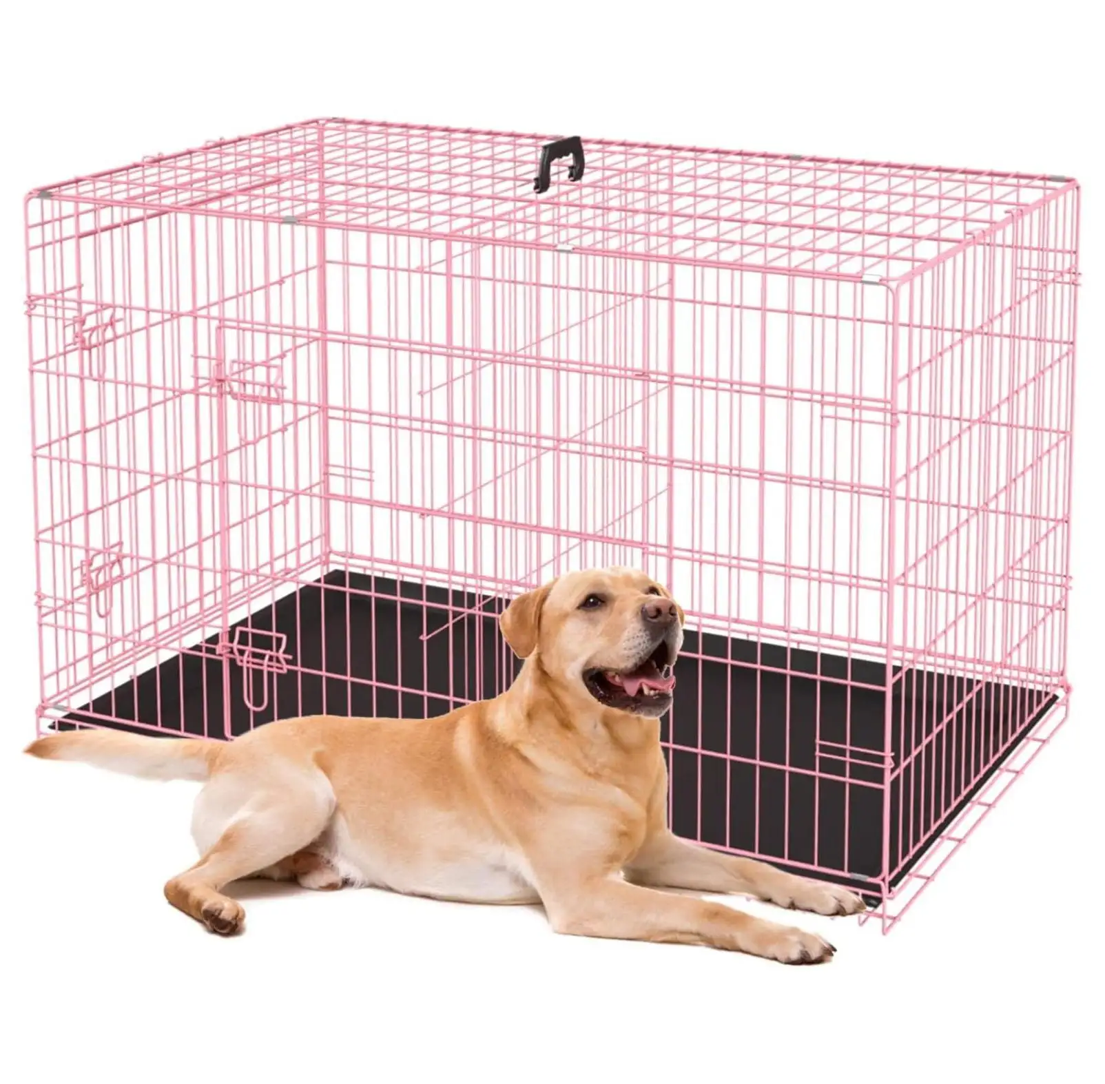 24.30.36.42. Inch Dog Crates for Large Dogs Folding Mental Wire Crates Dog Kennels Outdoor and Indoor Pet Dog Cage Crate with Double-Door.Divider Panel. Removable Tray (. 36)