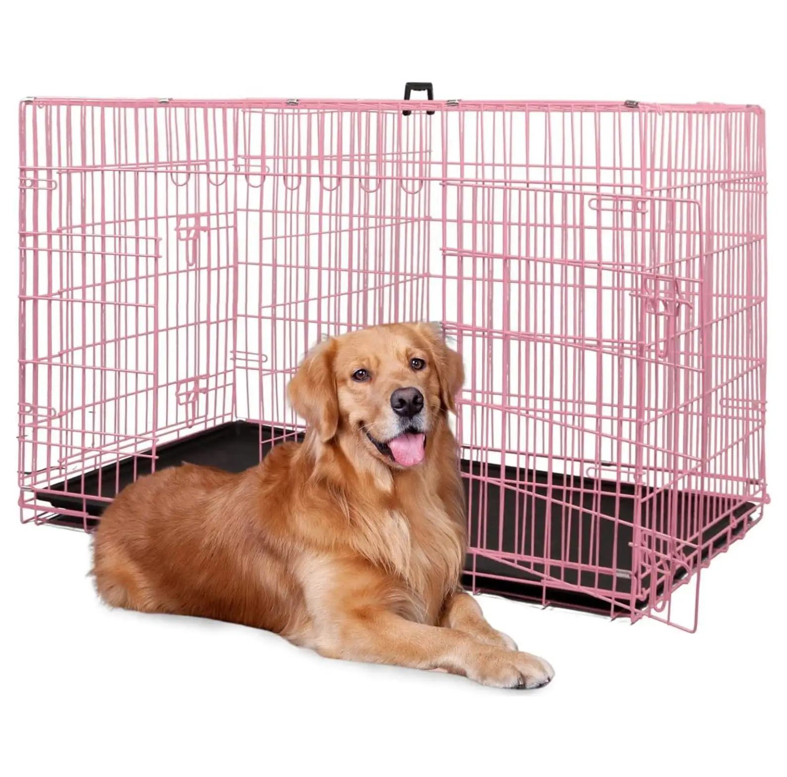 24.30.36.42. Inch Dog Crates for Large Dogs Folding Mental Wire Crates Dog Kennels Outdoor and Indoor Pet Dog Cage Crate with Double-Door.Divider Panel. Removable Tray (. )